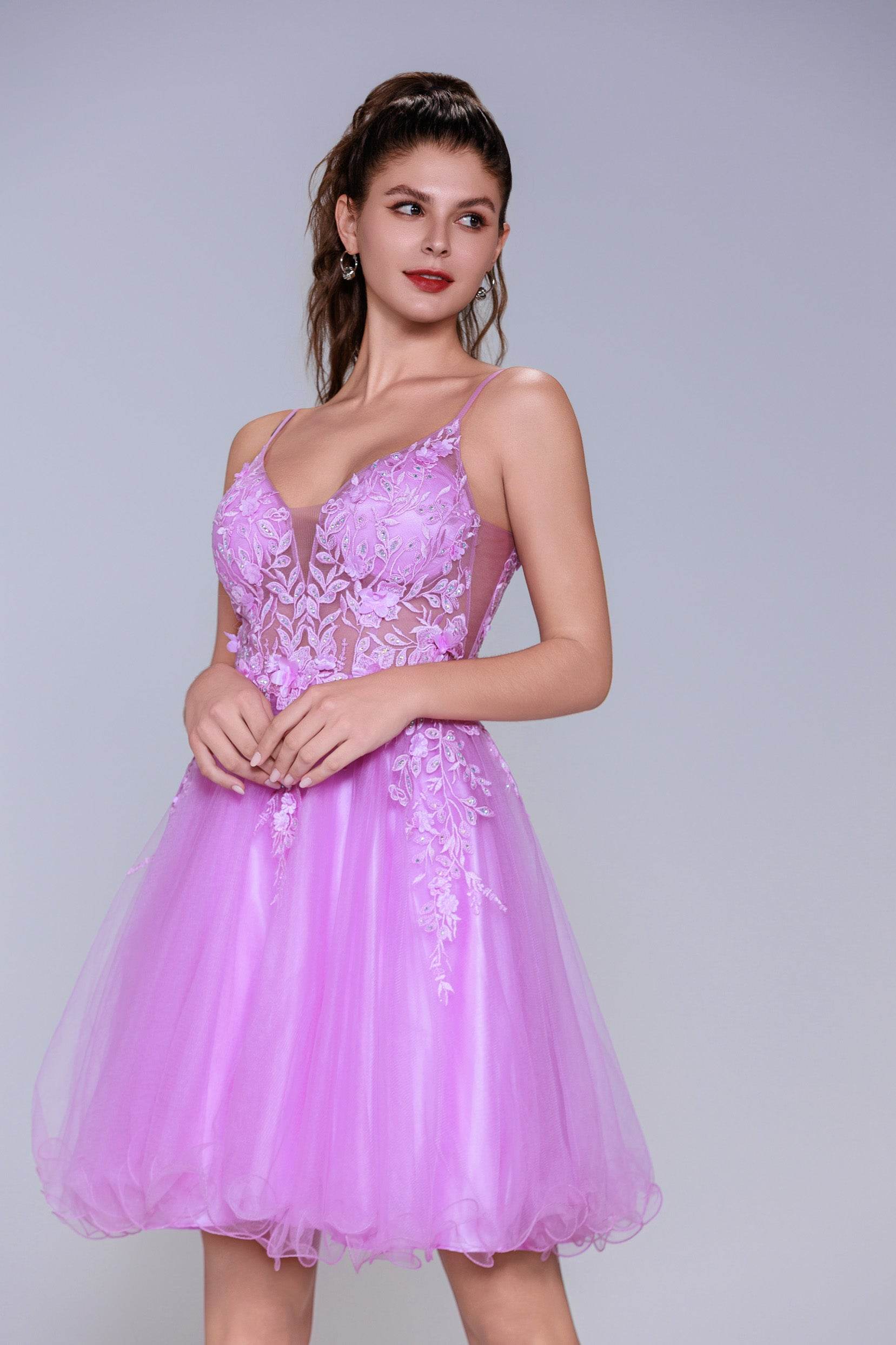 A-Line Mini Tulle Homecoming Dress CS1009