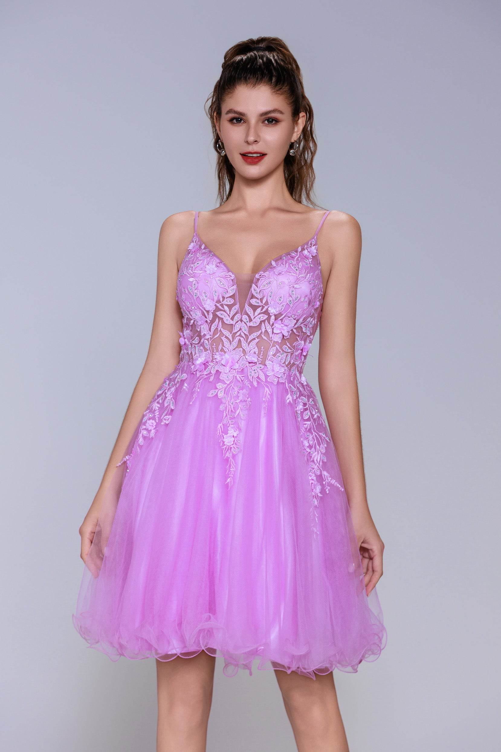 A-Line Mini Tulle Homecoming Dress CS1009
