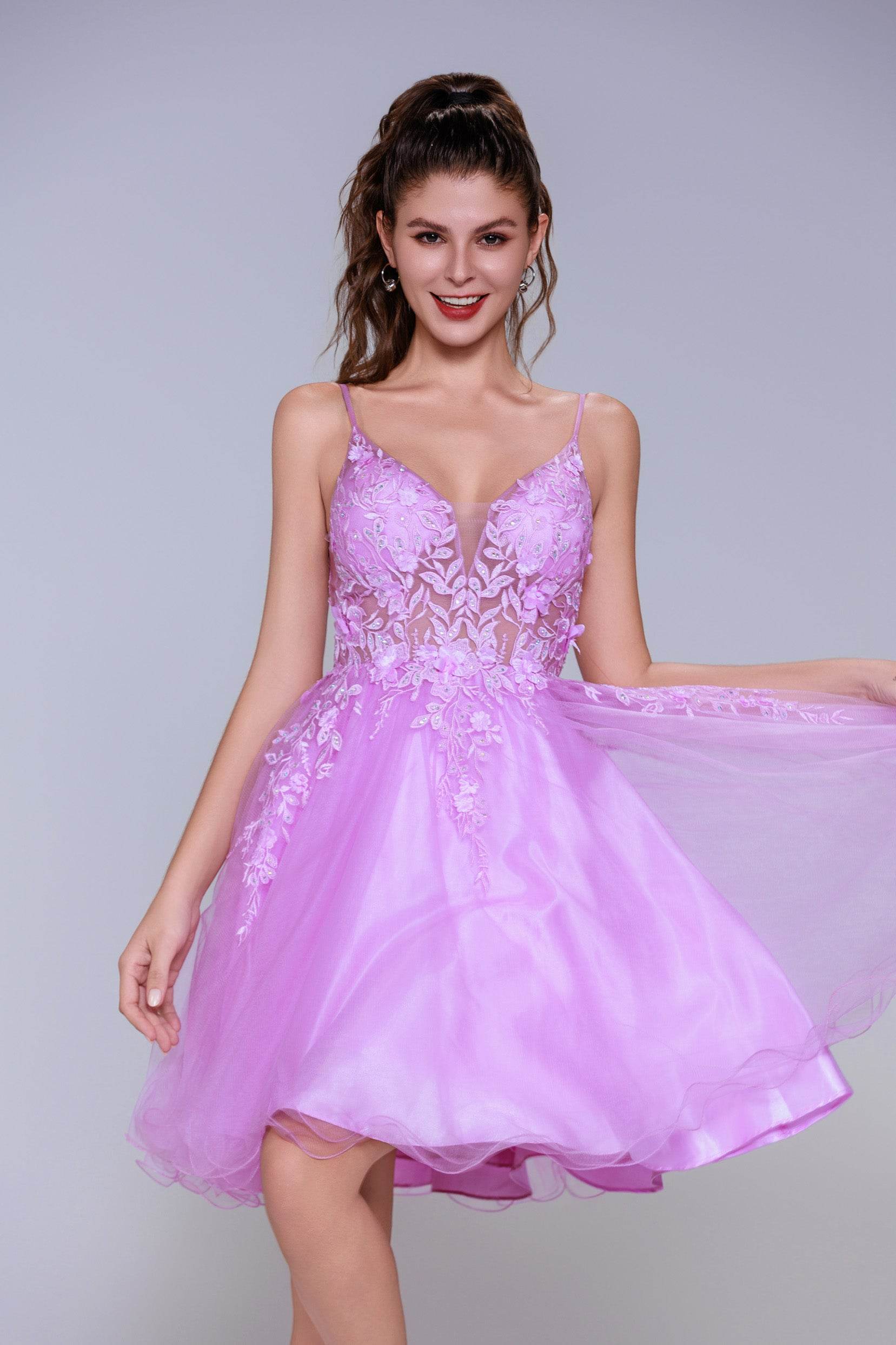 A-Line Mini Tulle Homecoming Dress CS1009