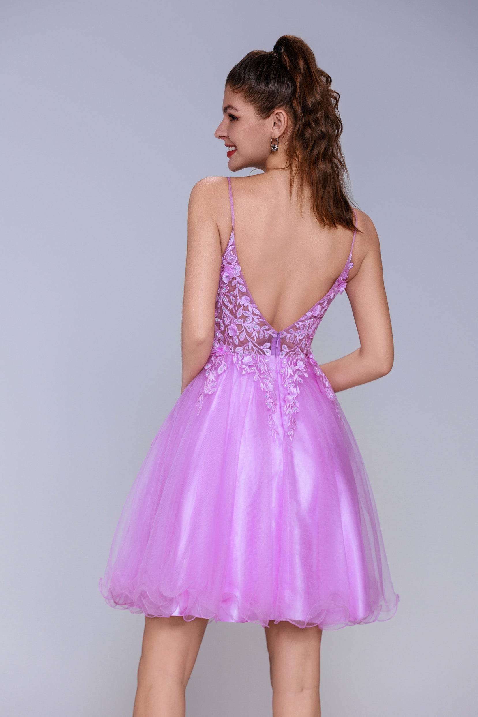 A-Line Mini Tulle Homecoming Dress CS1009
