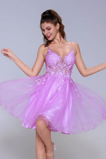 A-Line Mini Tulle Homecoming Dress CS1009