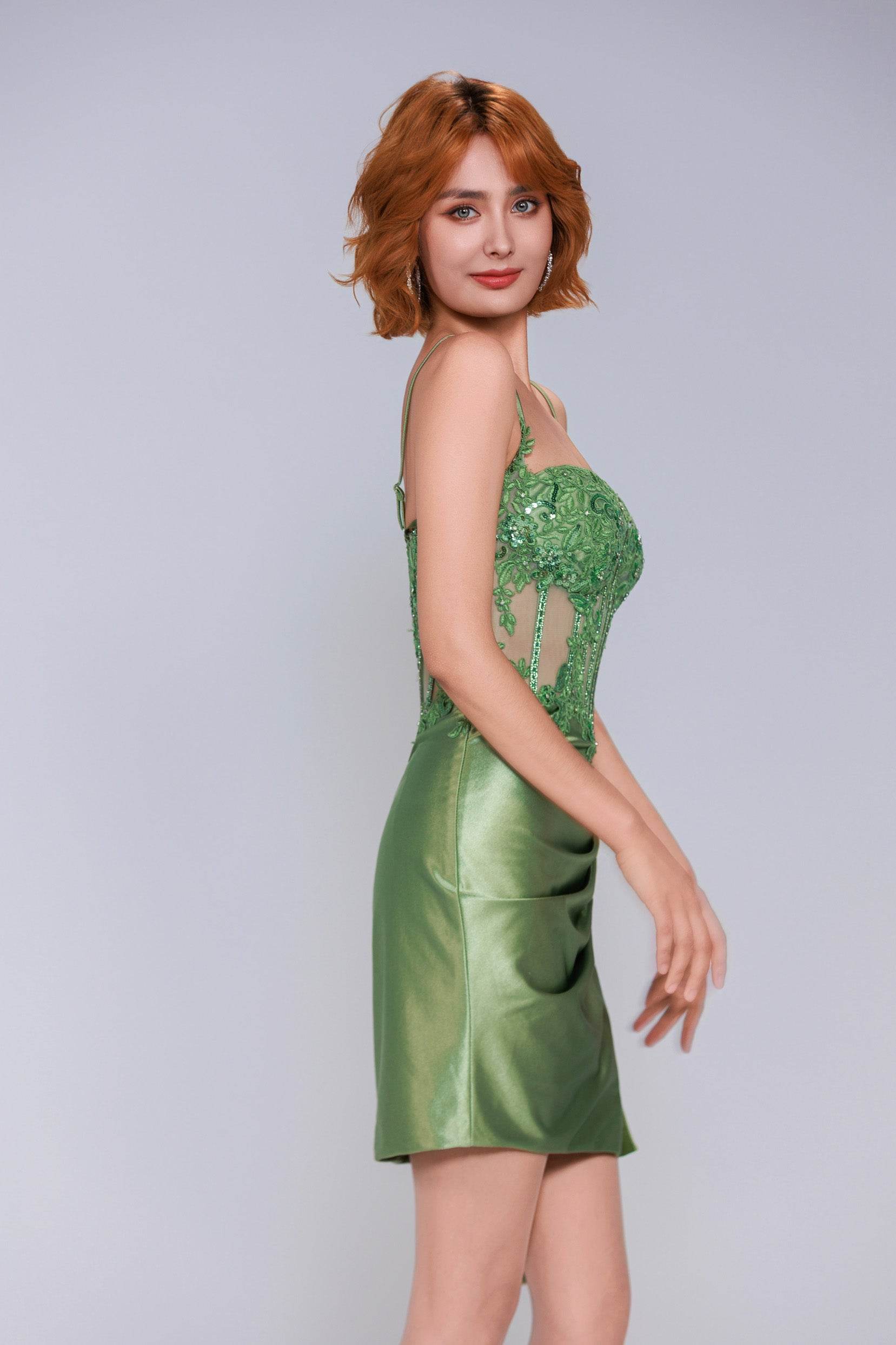 Sheath-Column Mini Stretch Satin Homecoming Dress CS1012
