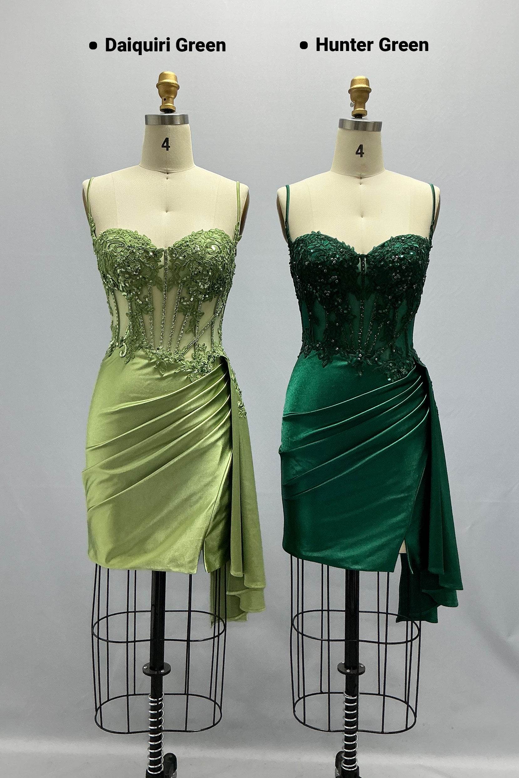 Sheath-Column Mini Stretch Satin Homecoming Dress CS1012