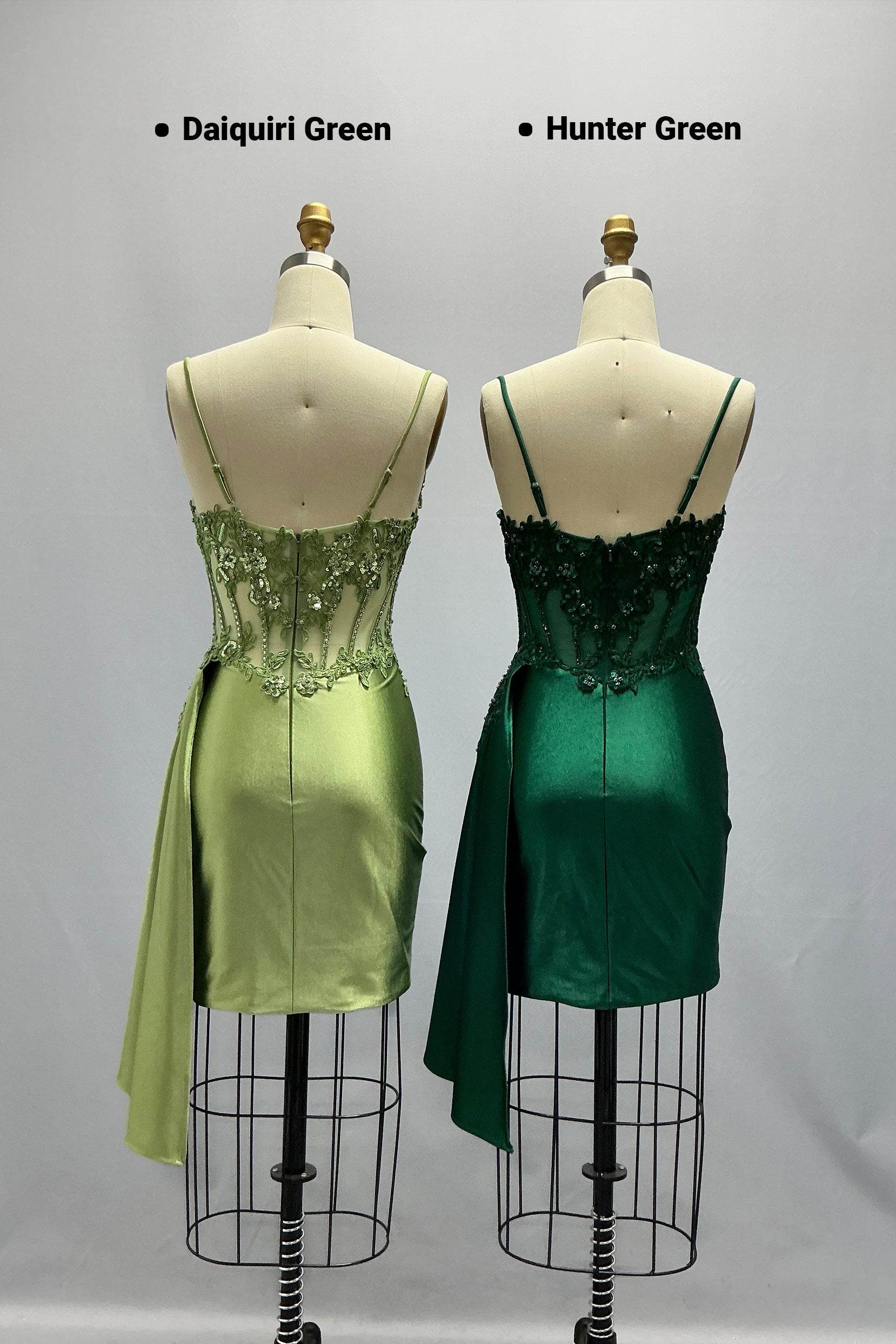 Sheath-Column Mini Stretch Satin Homecoming Dress CS1012