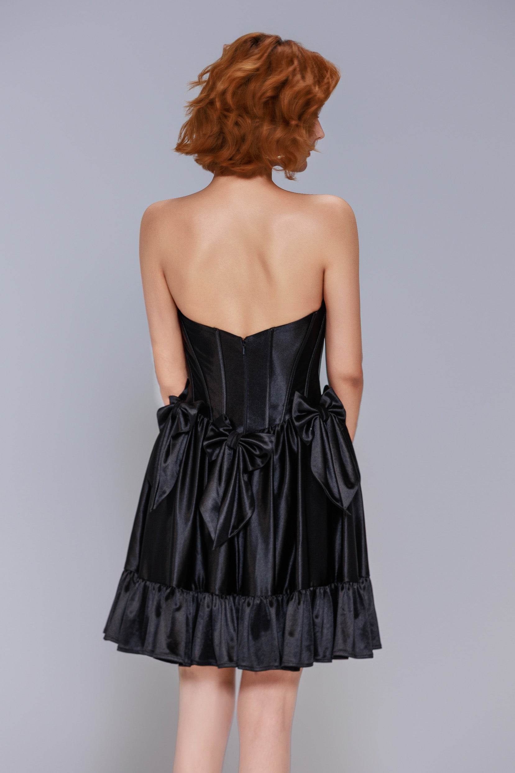 A-Line Mini Stretch Satin Homecoming Dress CS1015