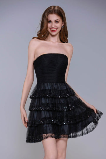 A-Line Mini Tulle Homecoming Dress CS1016