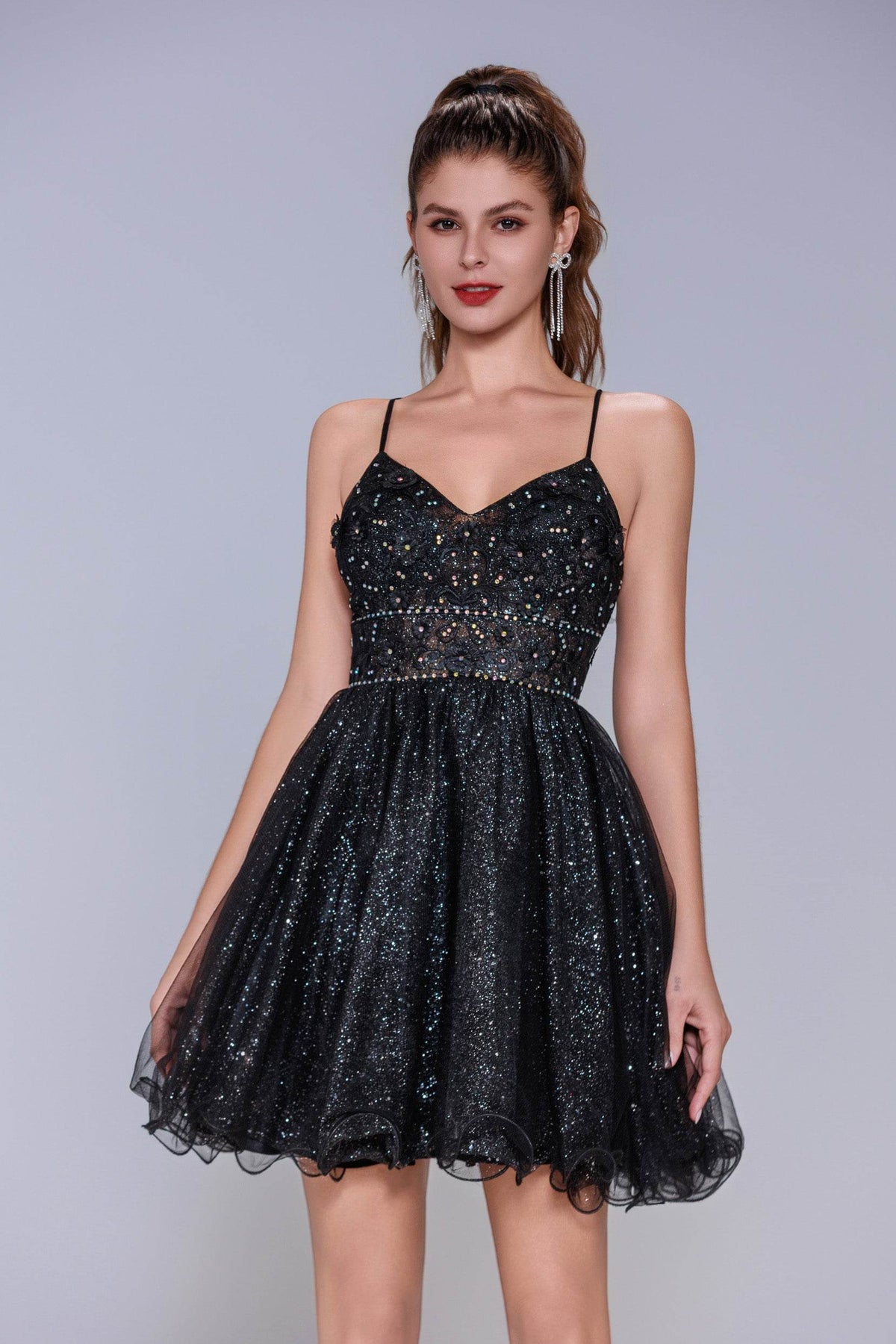 A-Line Mini Tulle Homecoming Dress CS1017