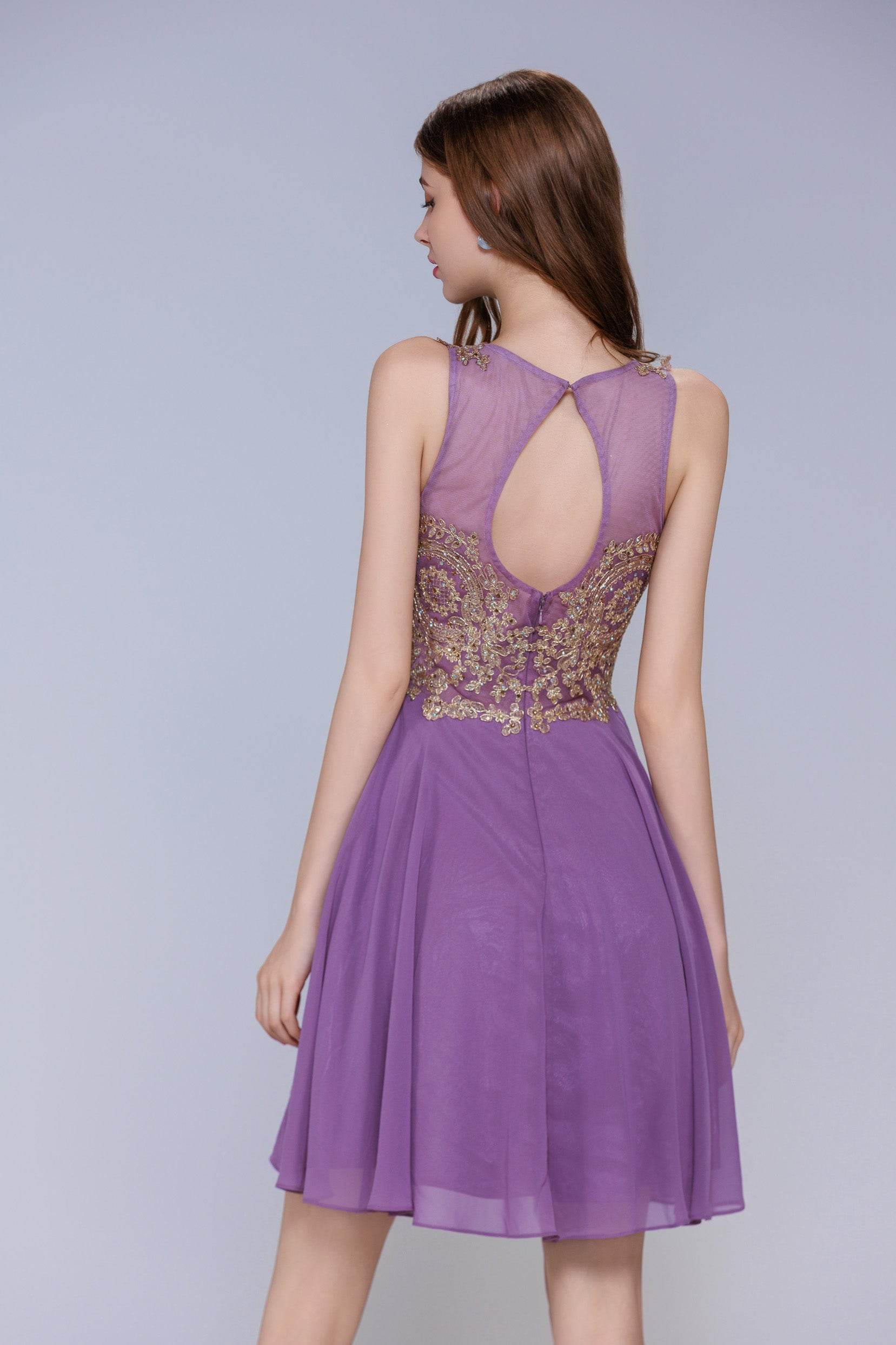 A-Line Mini Chiffon Homecoming Dress CS1021