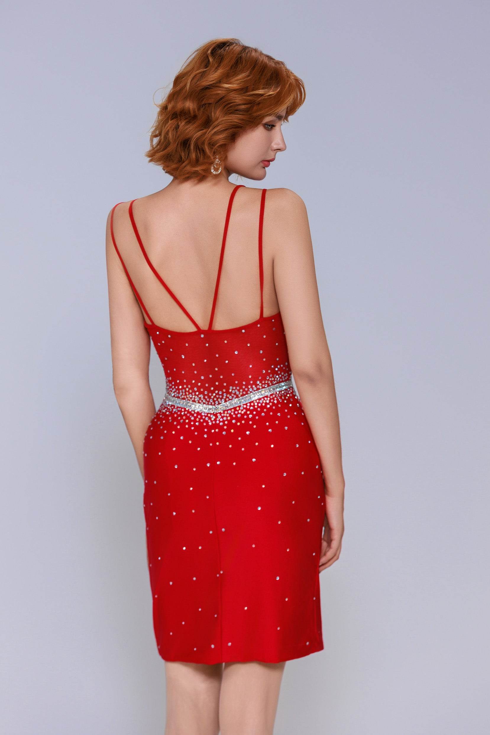 Sheath-Column Mini Stretch Crepe Homecoming Dress CS1023
