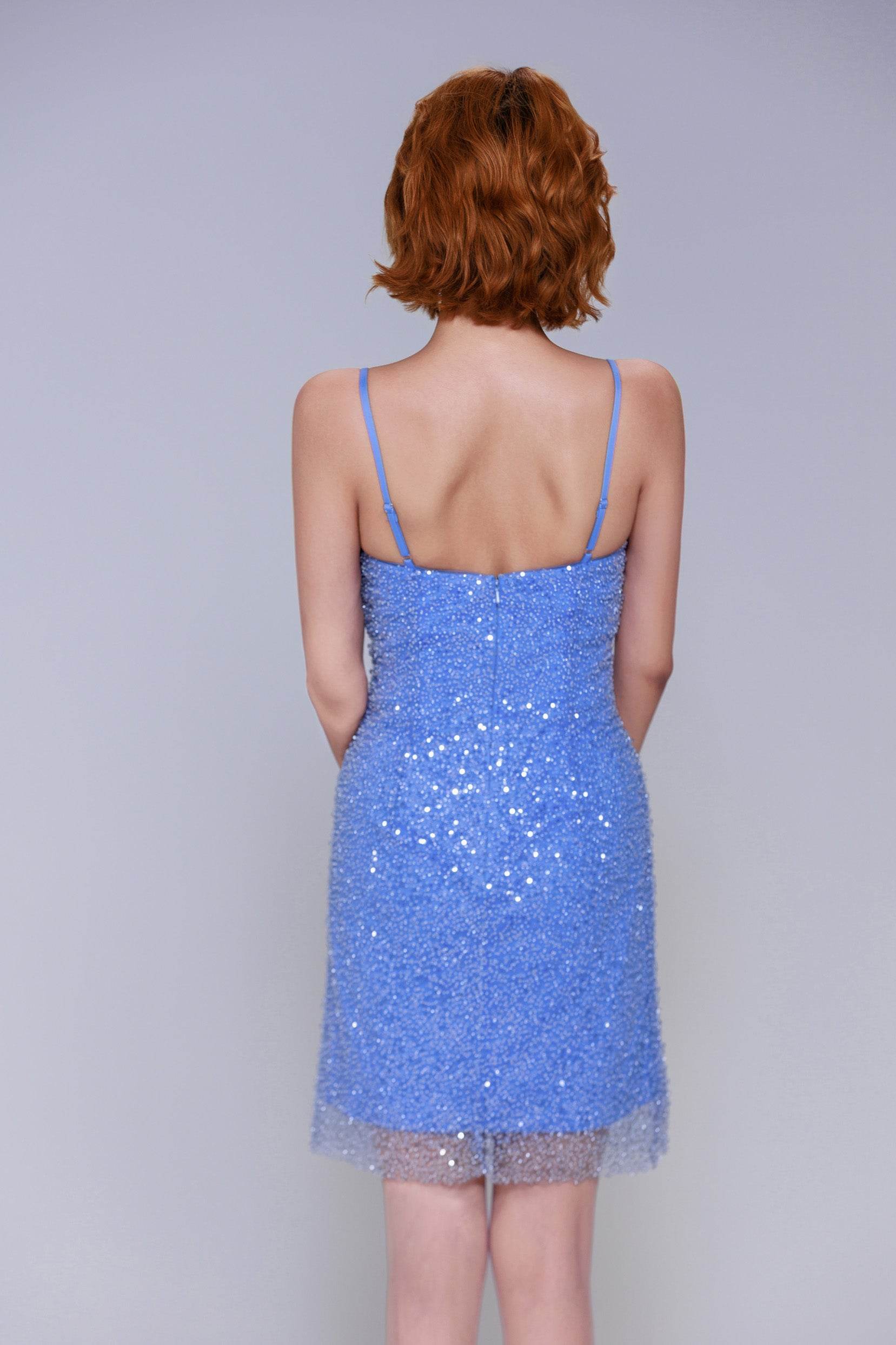 Sheath-Column Mini Sparkle Tulle Homecoming Dress CS1026