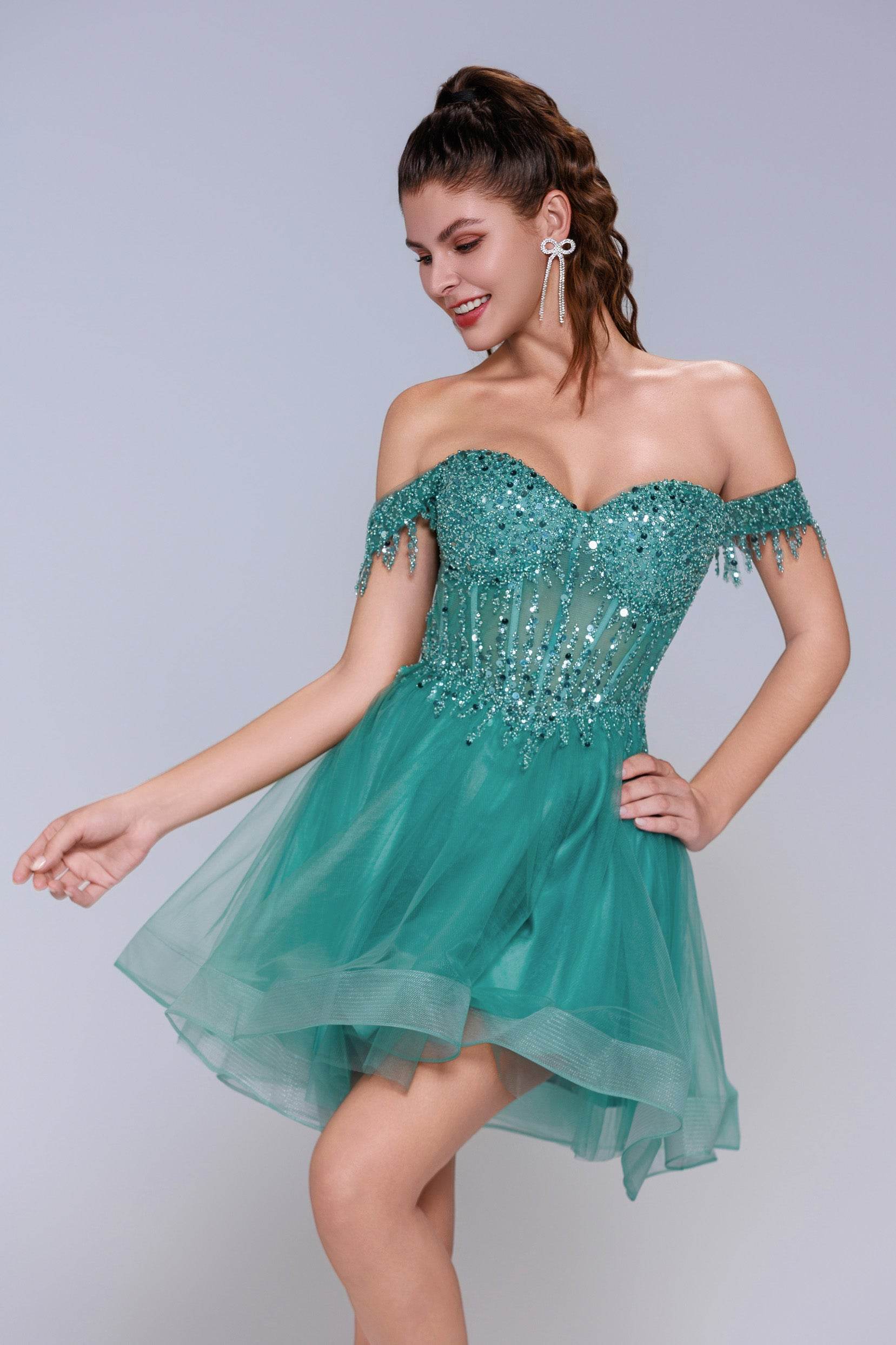 A-Line Mini Tulle Homecoming Dress CS1028