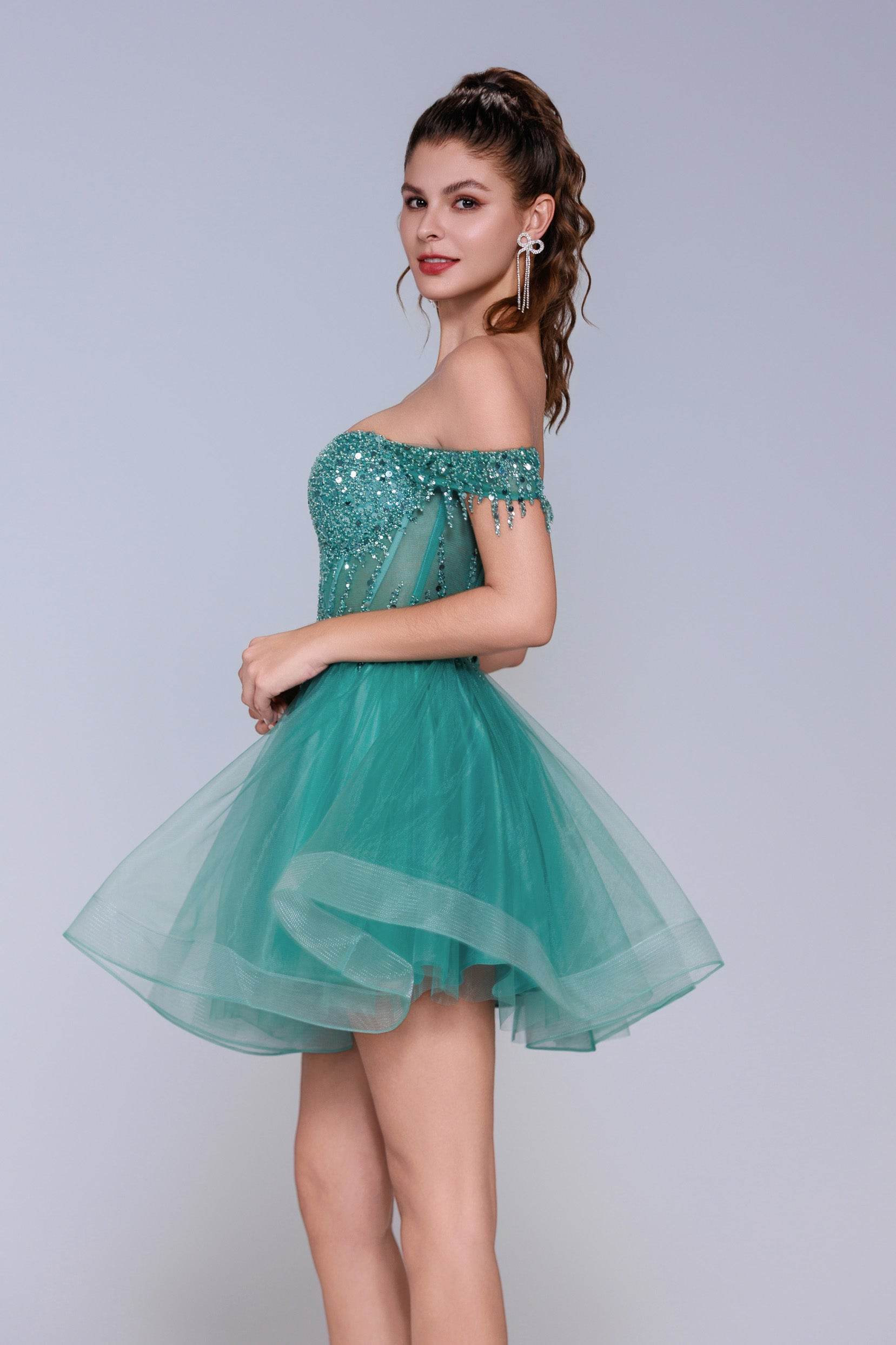 A-Line Mini Tulle Homecoming Dress CS1028