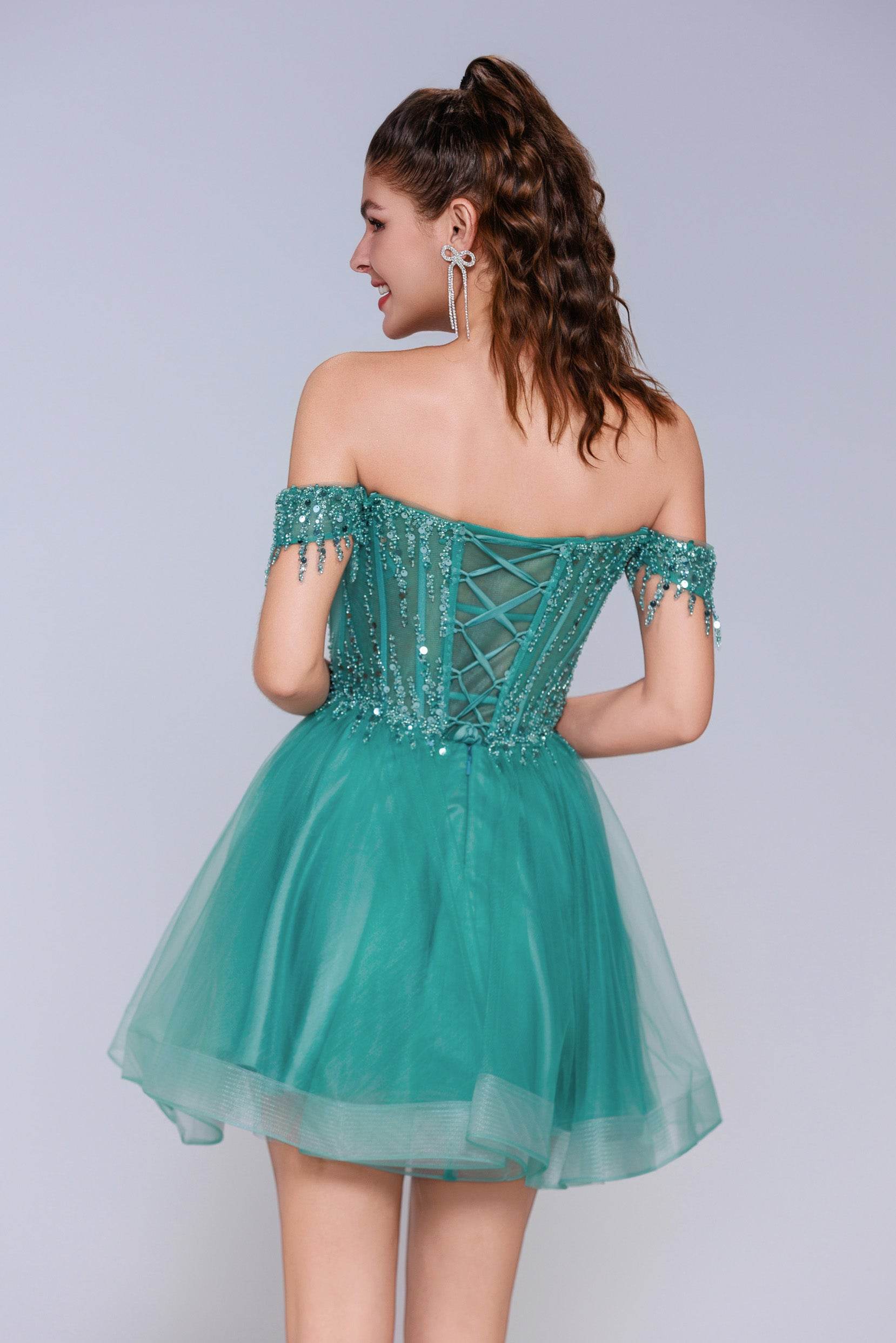 A-Line Mini Tulle Homecoming Dress CS1028