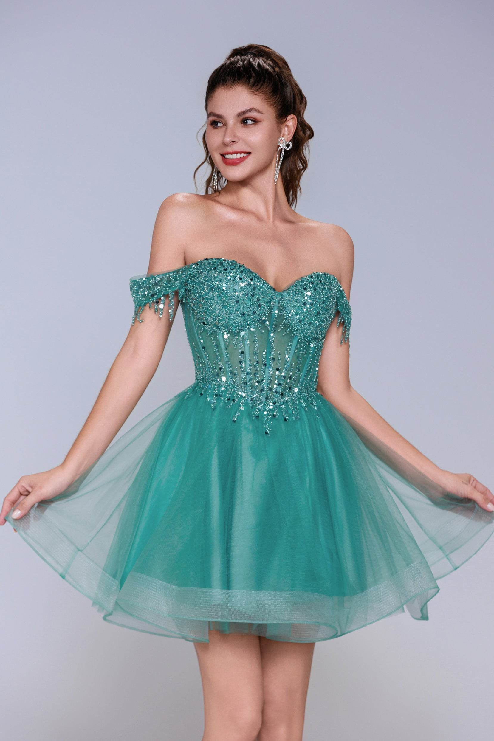 A-Line Mini Tulle Homecoming Dress CS1028