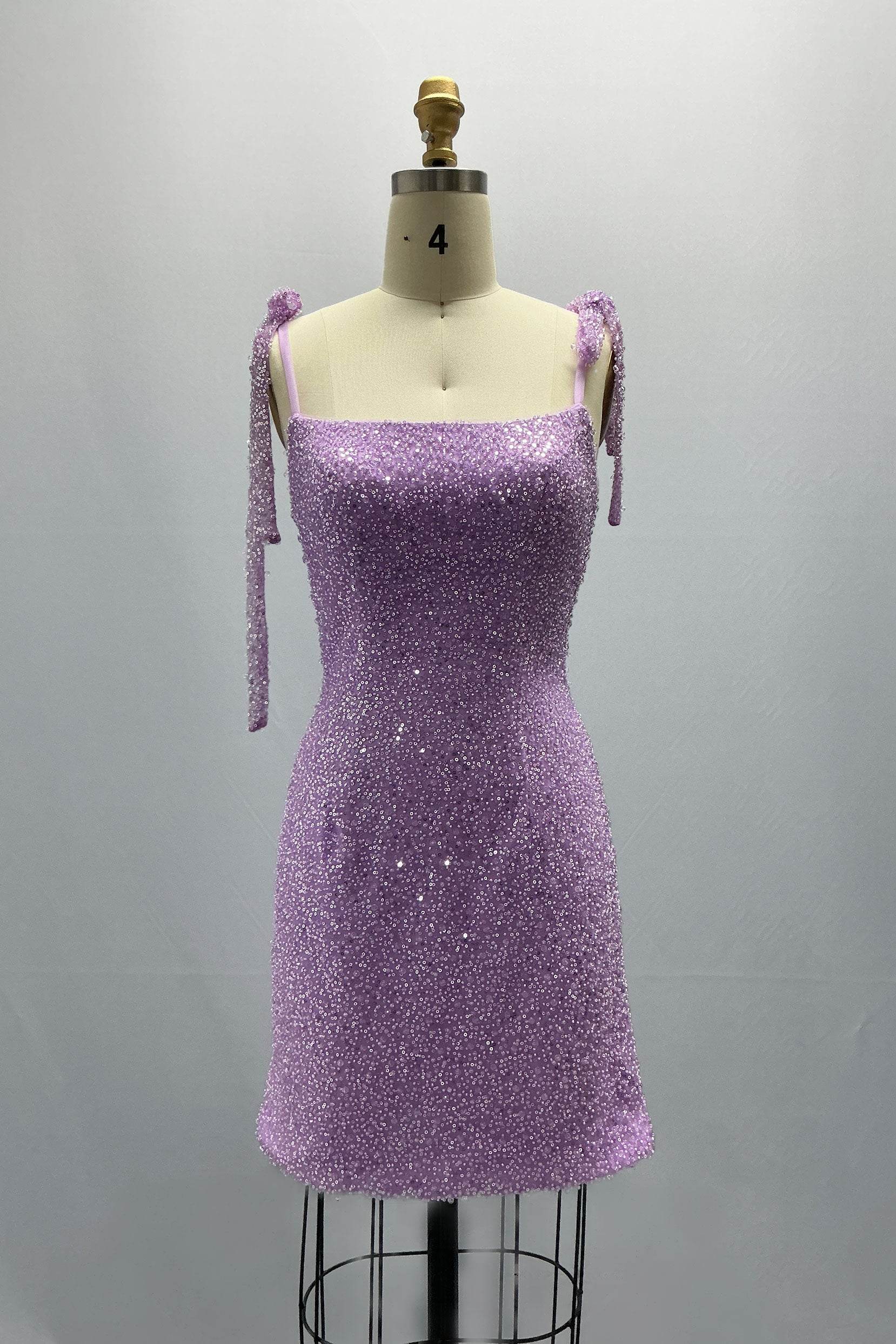 Sheath-Column Mini Sparkle Tulle Homecoming Dress CS1029