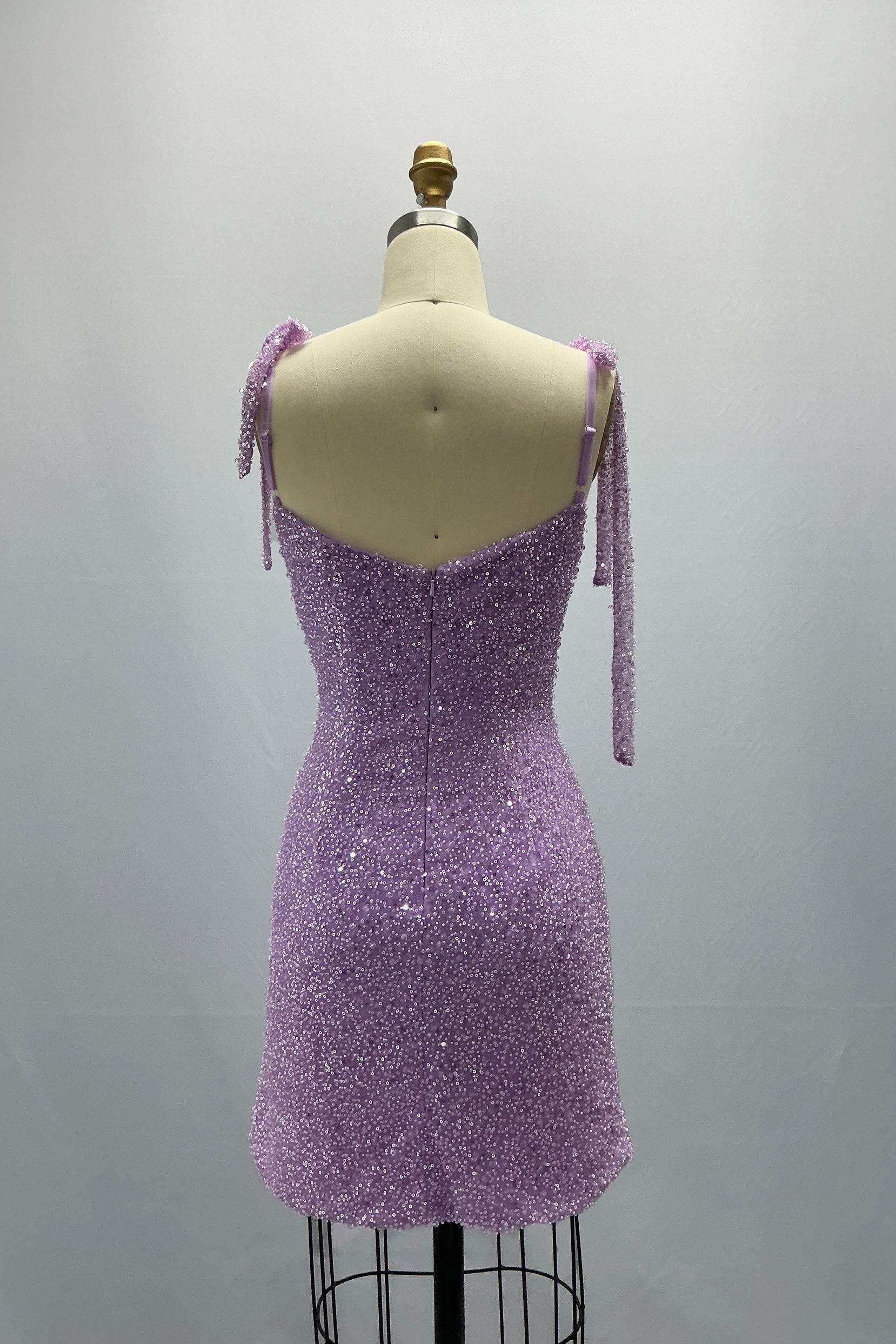 Sheath-Column Mini Sparkle Tulle Homecoming Dress CS1029