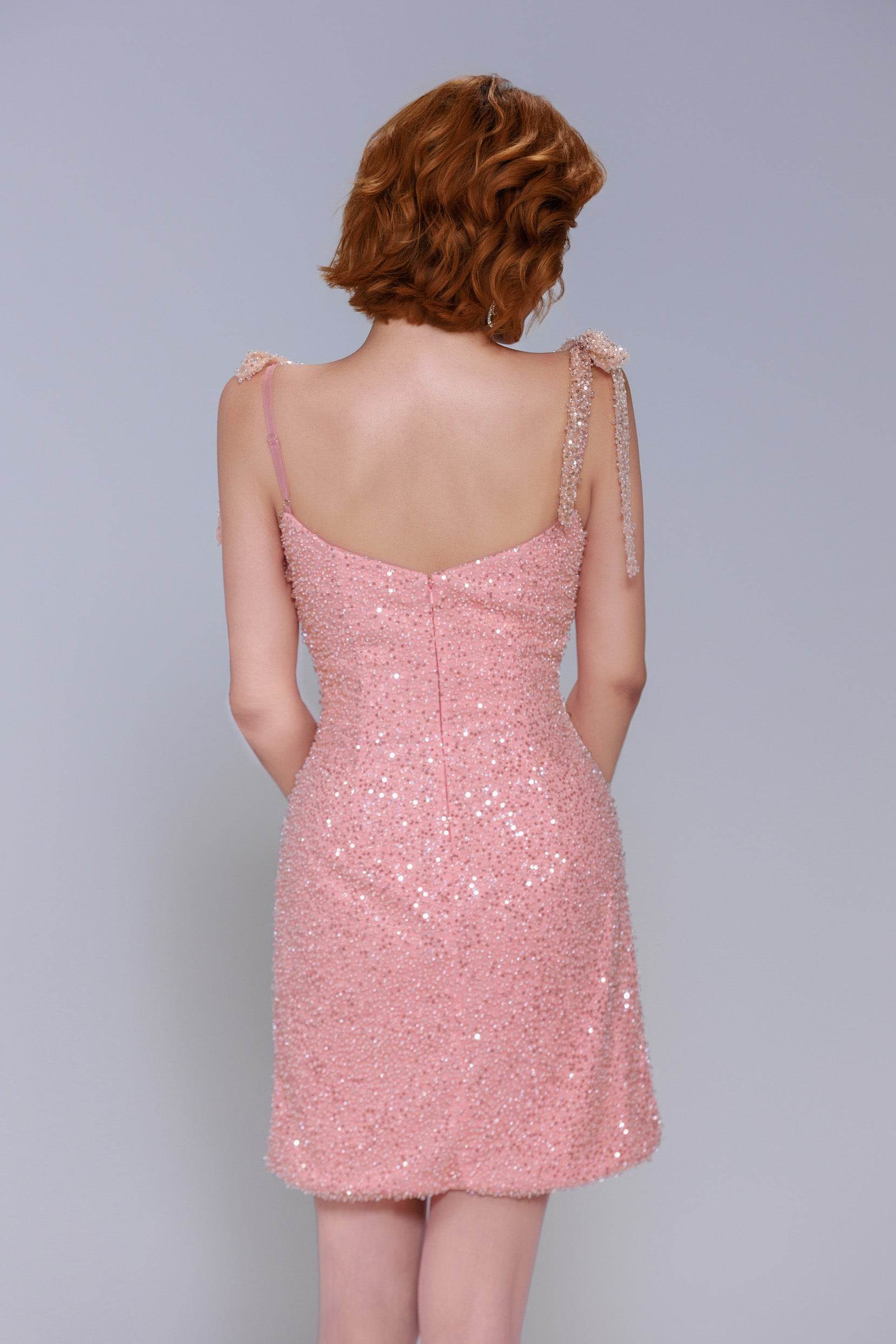 Sheath-Column Mini Sparkle Tulle Homecoming Dress CS1029