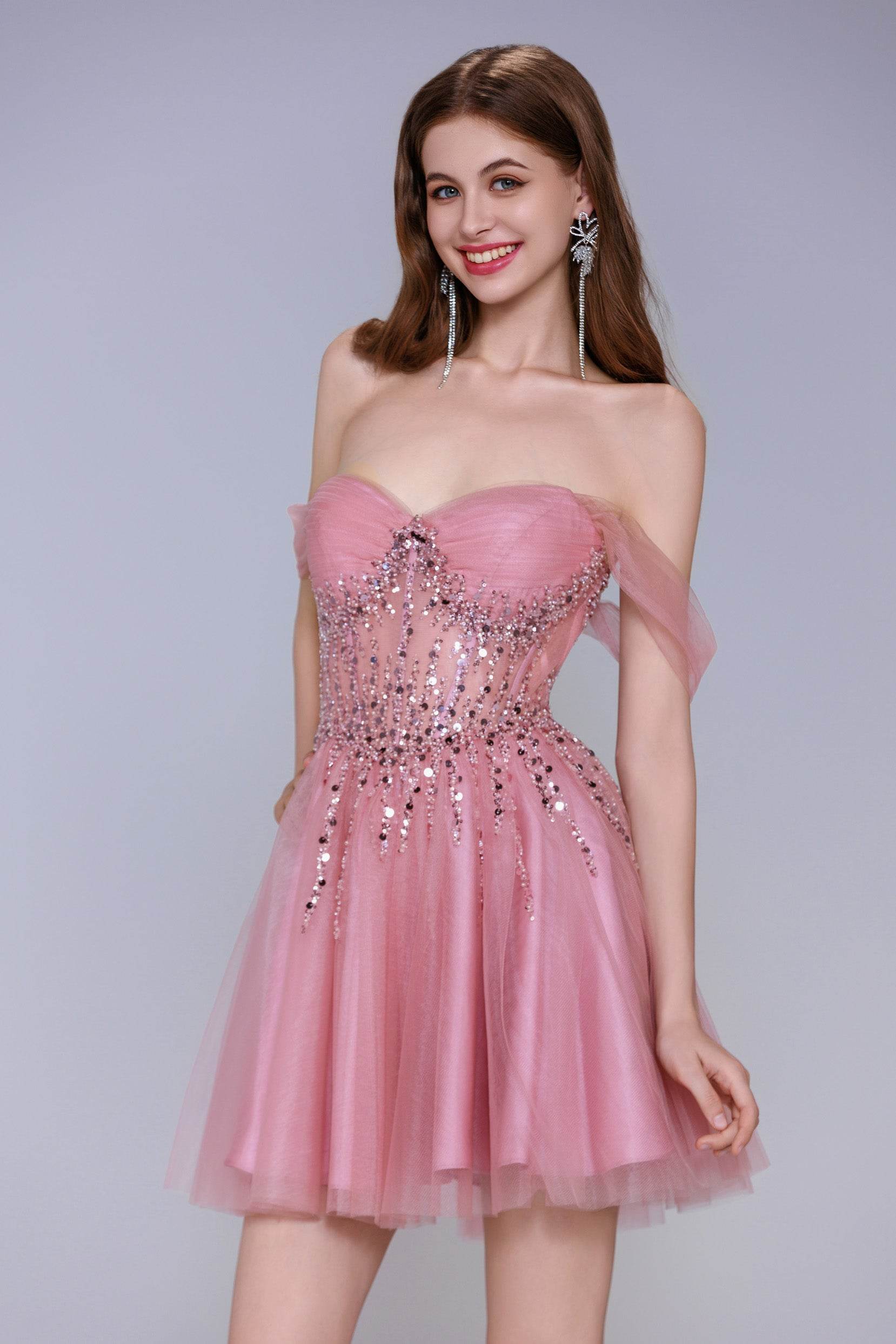A-Line Mini Tulle Homecoming Dress CS1030
