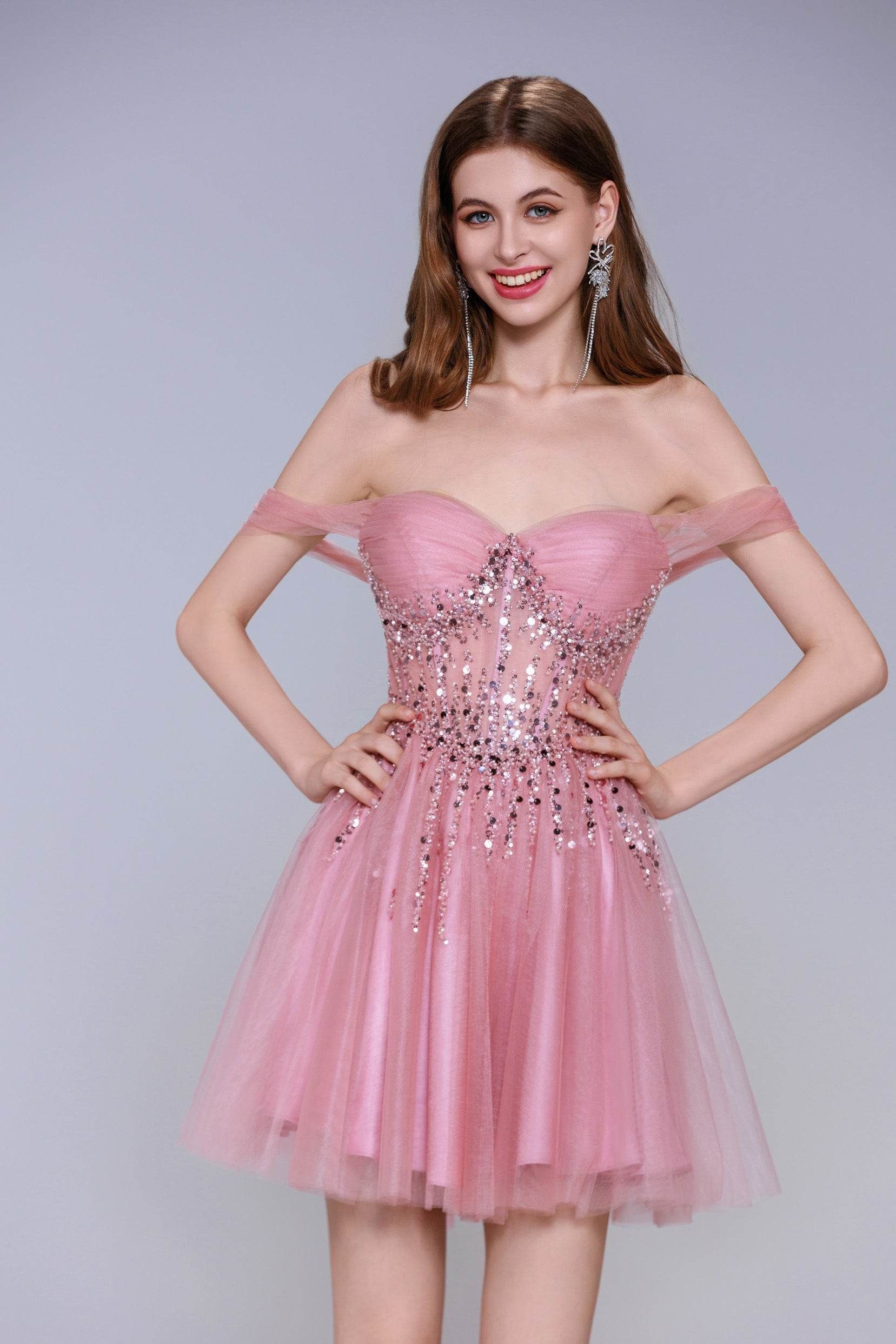 A-Line Mini Tulle Homecoming Dress CS1030