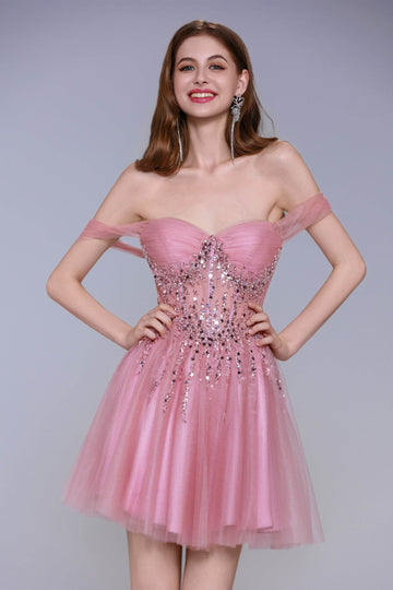 A-Line Mini Tulle Homecoming Dress CS1030