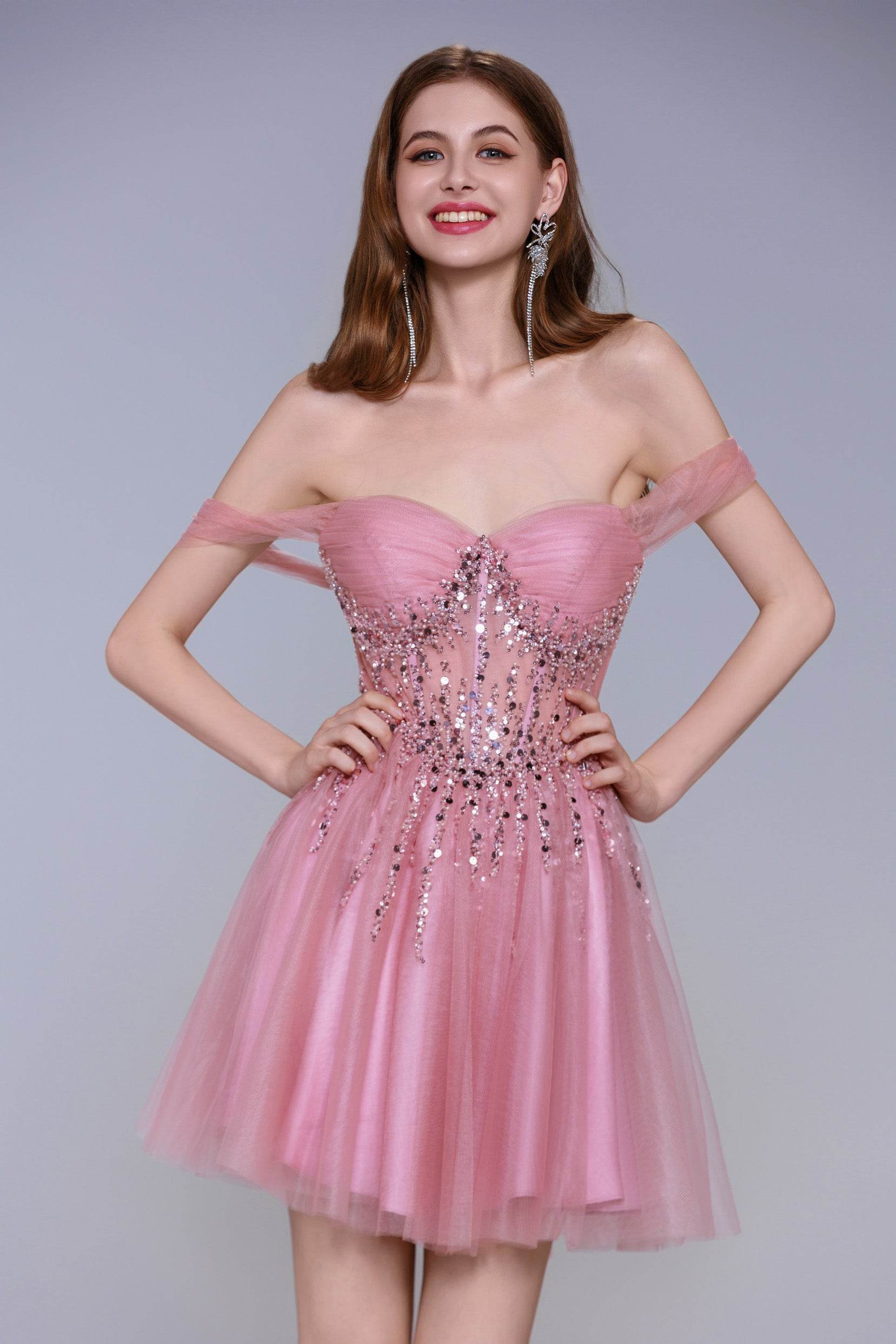 A-Line Mini Tulle Homecoming Dress CS1030