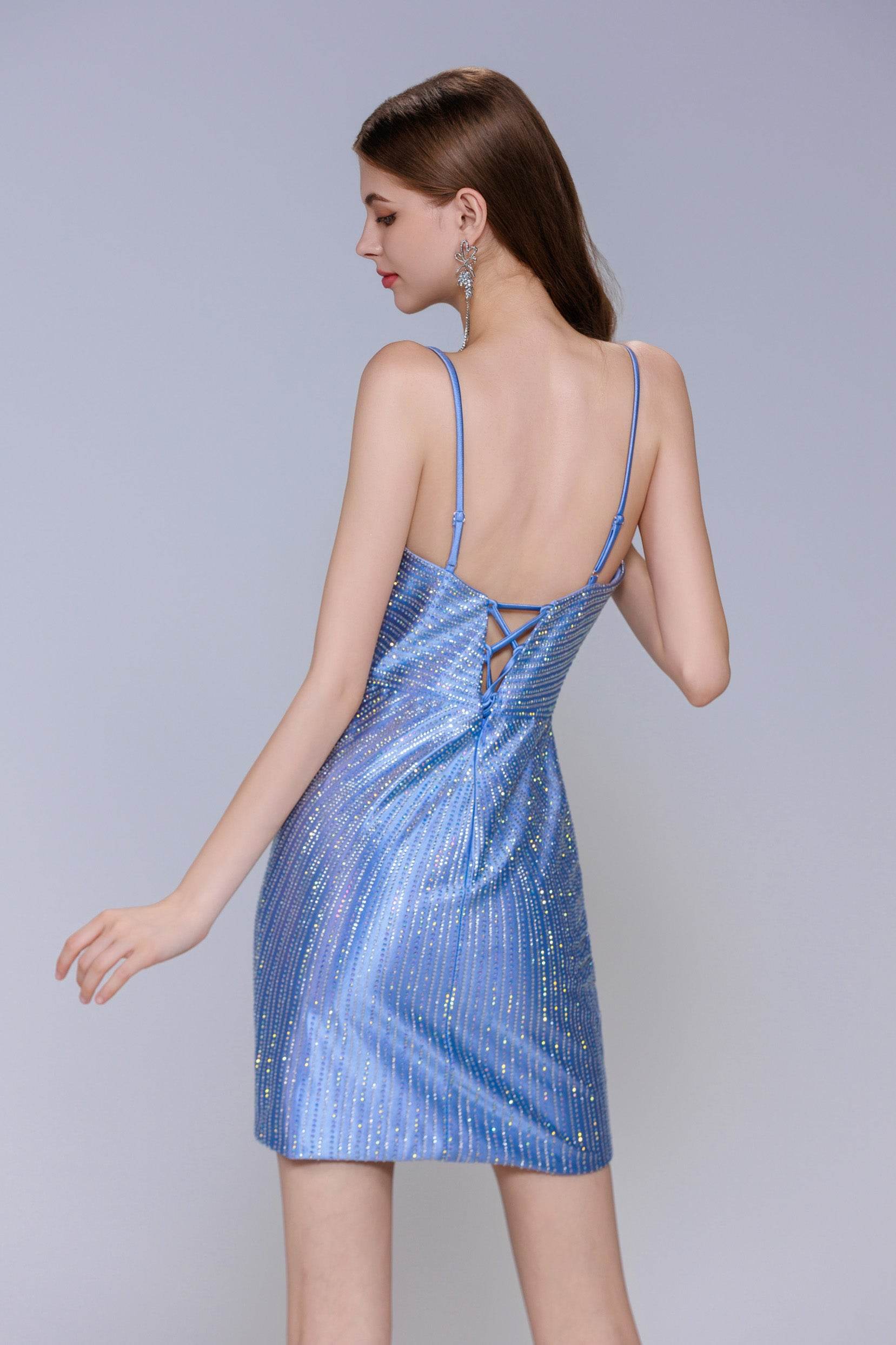 Sheath-Column Mini Sequined Homecoming Dress CS1031