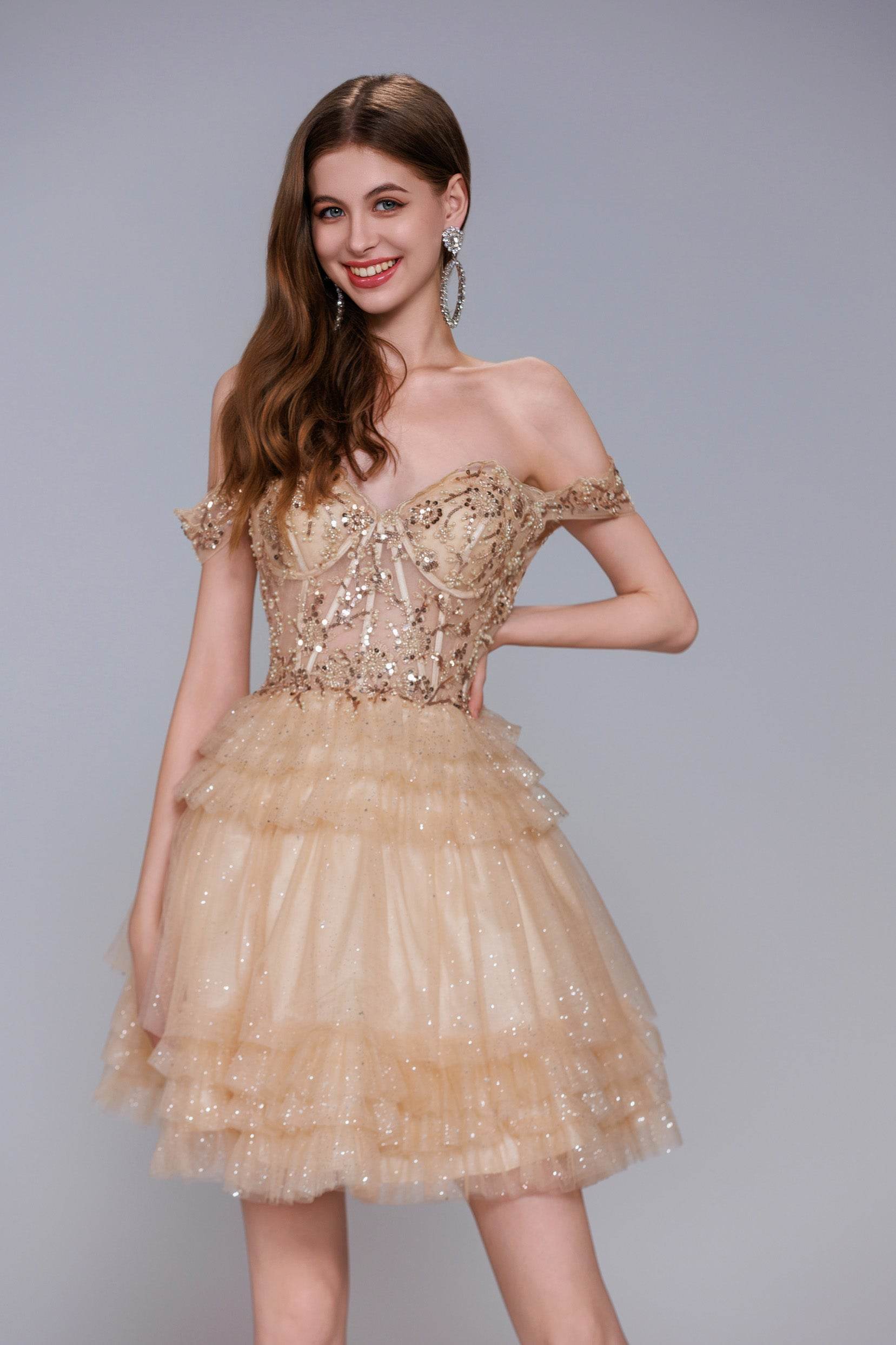 A-Line Mini Tulle Homecoming Dress CS1032