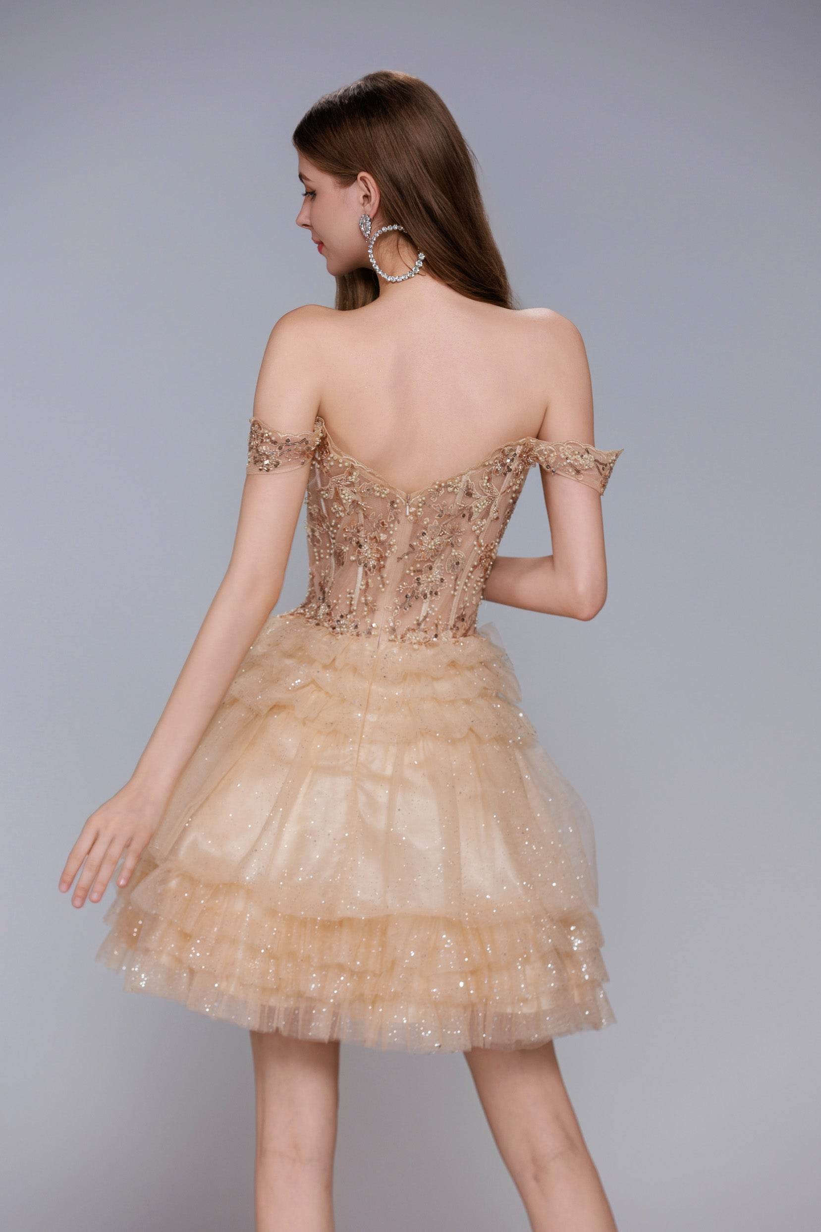 A-Line Mini Tulle Homecoming Dress CS1032