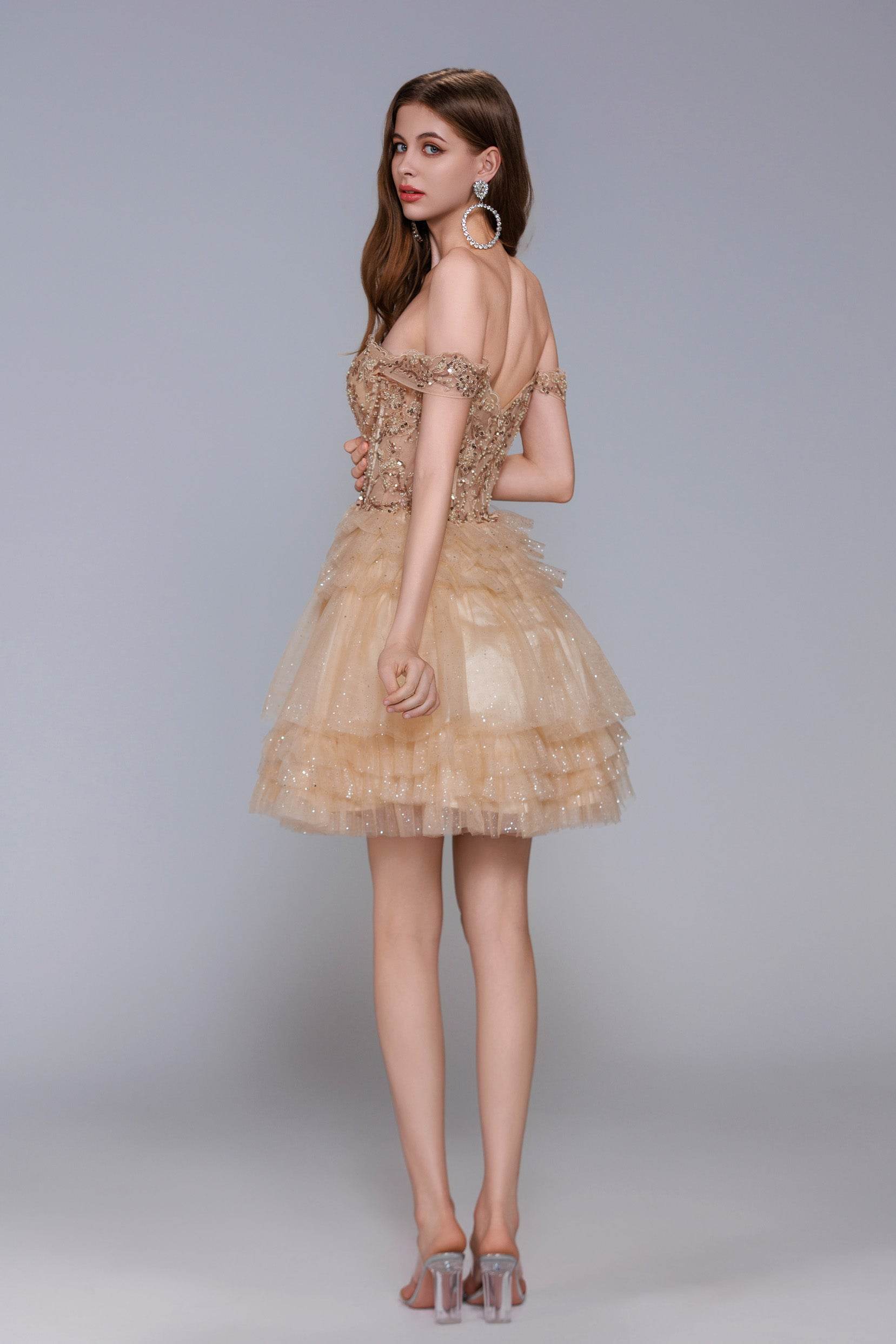 A-Line Mini Tulle Homecoming Dress CS1032