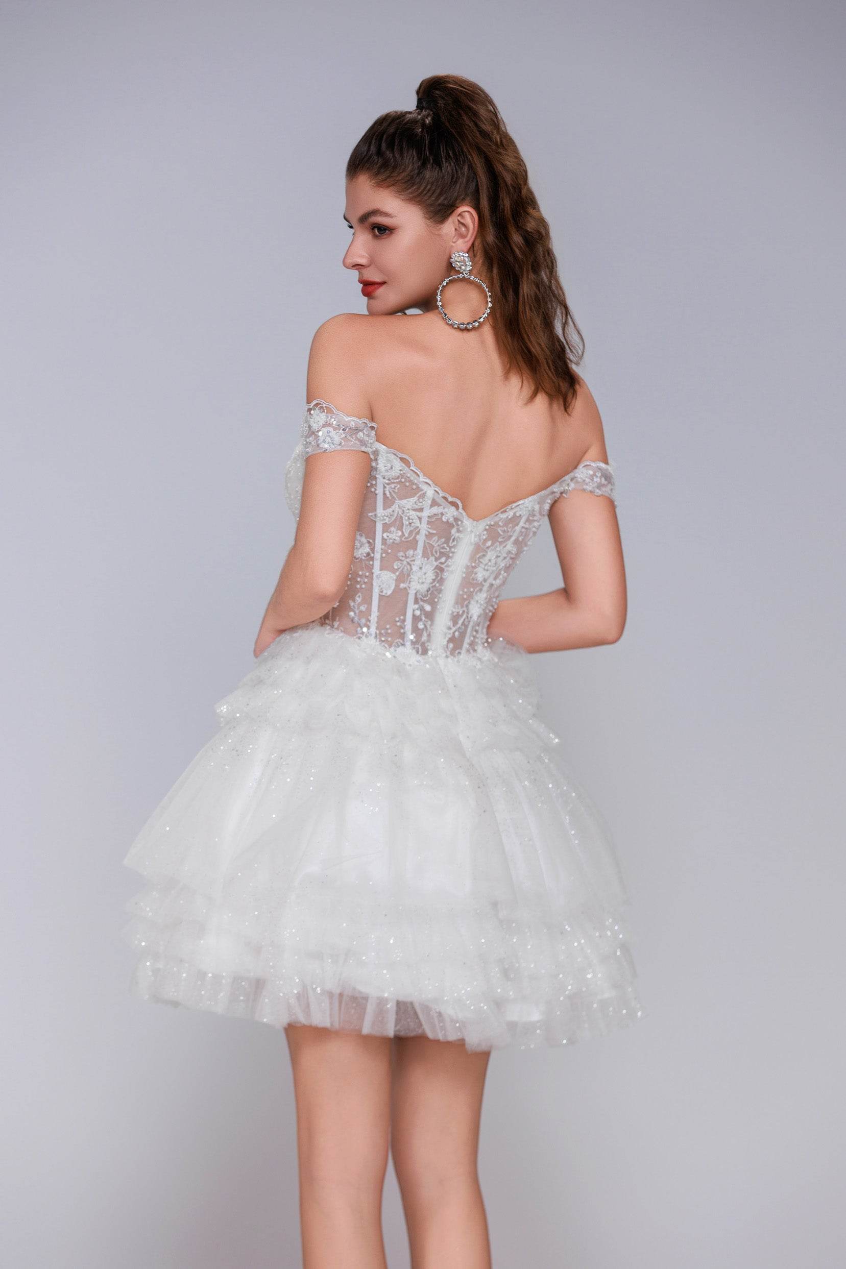 A-Line Mini Tulle Homecoming Dress CS1032