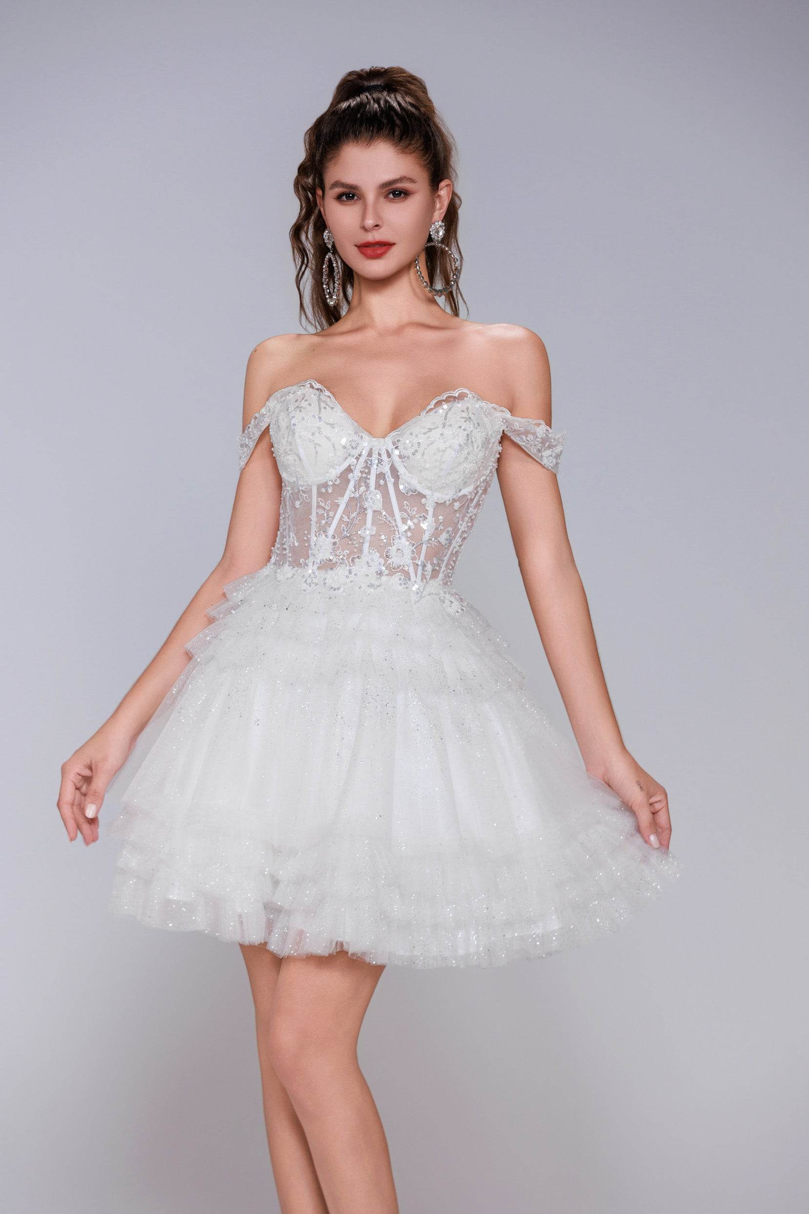 A-Line Mini Tulle Homecoming Dress CS1032