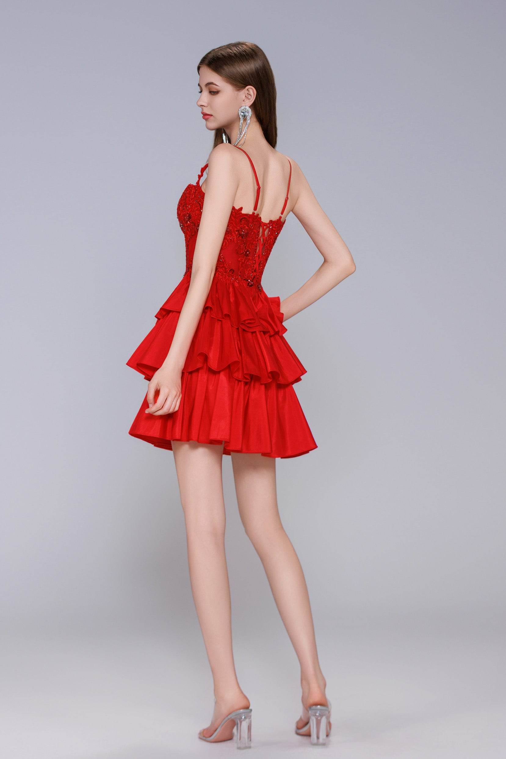 A-Line Mini Taffeta Homecoming Dress CS1033