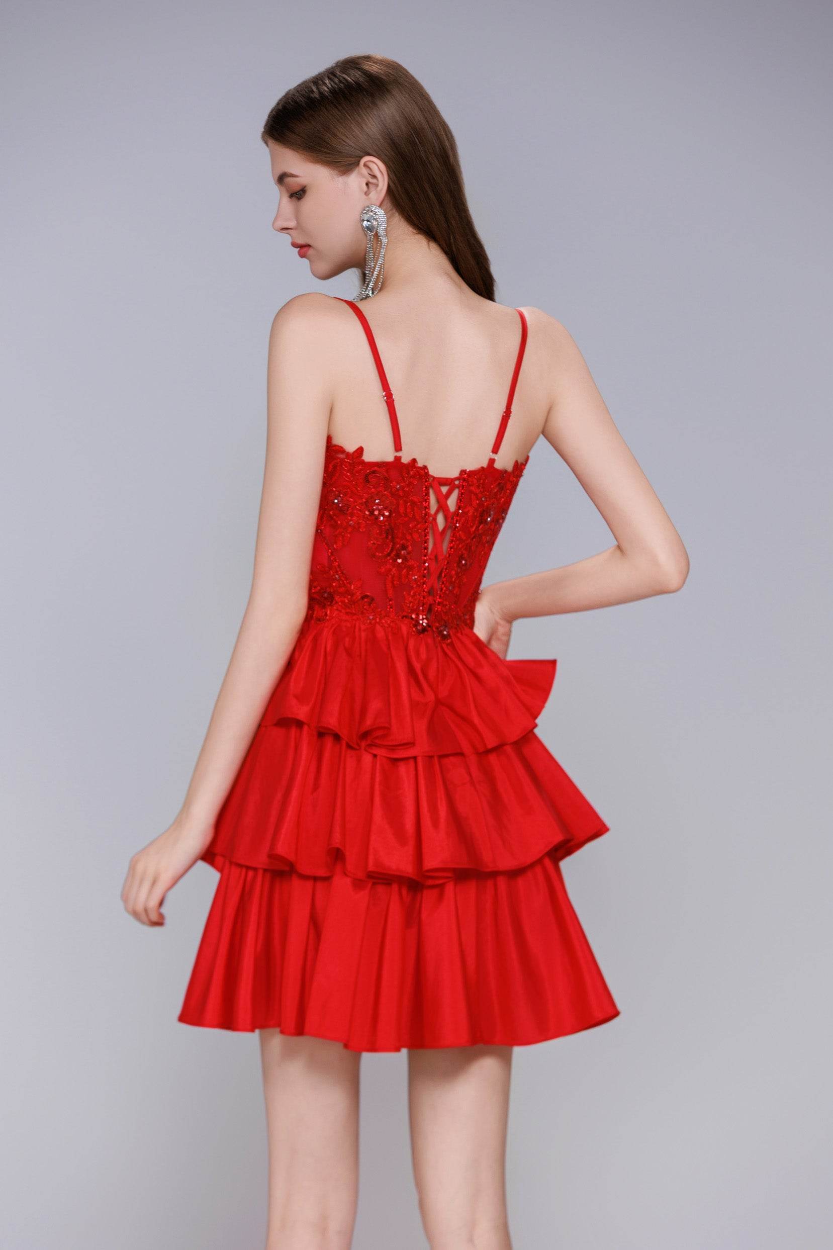 A-Line Mini Taffeta Homecoming Dress CS1033