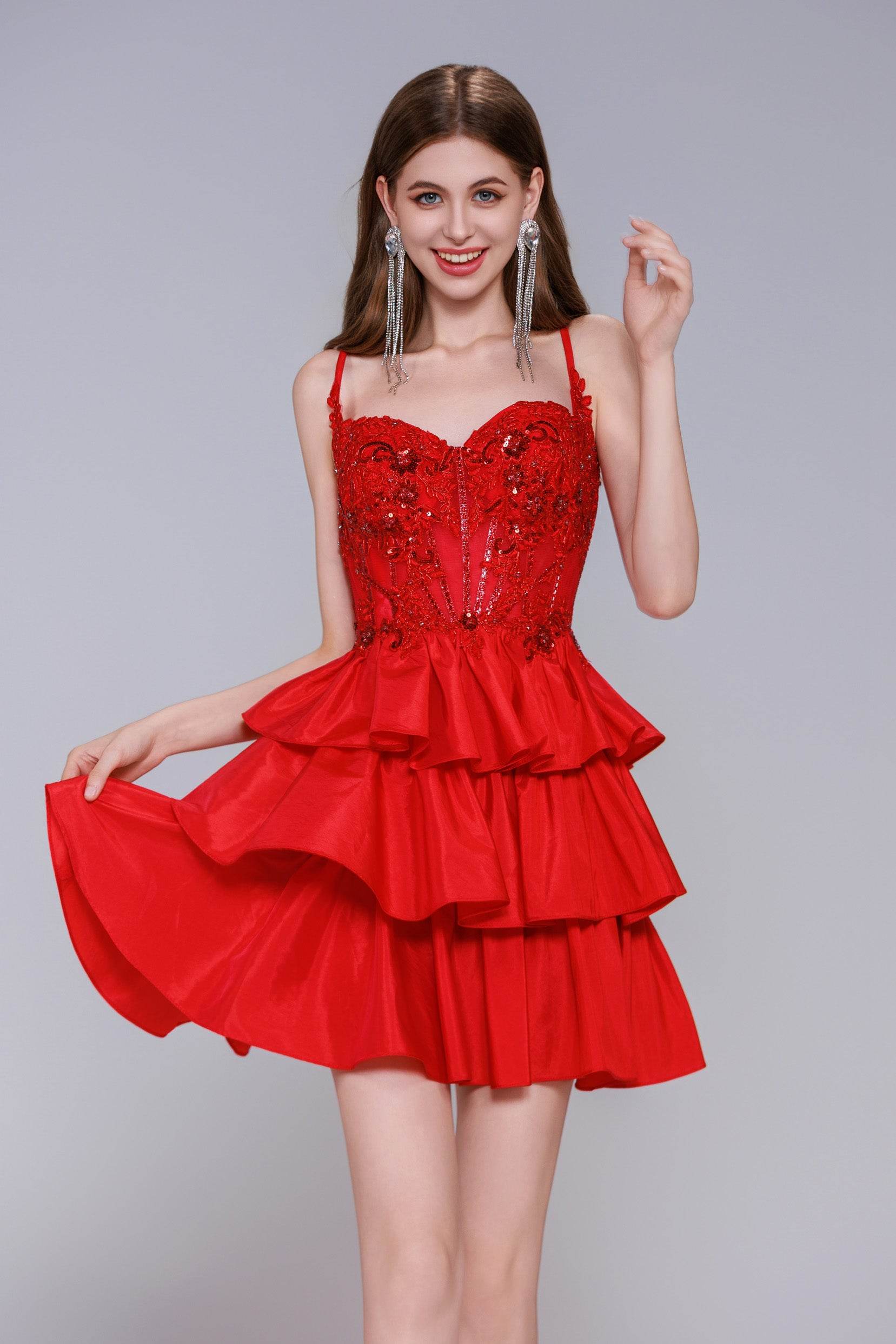 A-Line Mini Taffeta Homecoming Dress CS1033