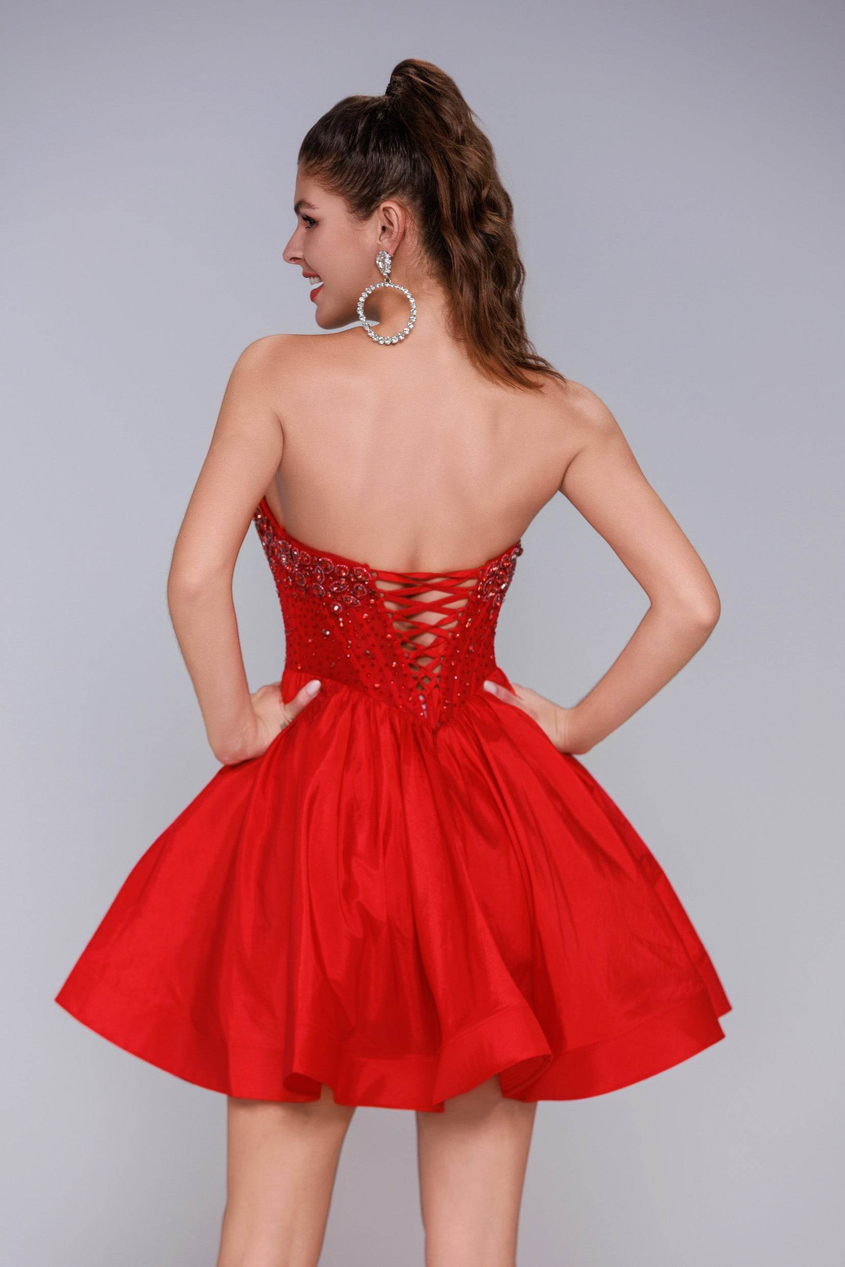 A-Line Mini Taffeta Homecoming Dress CS1034