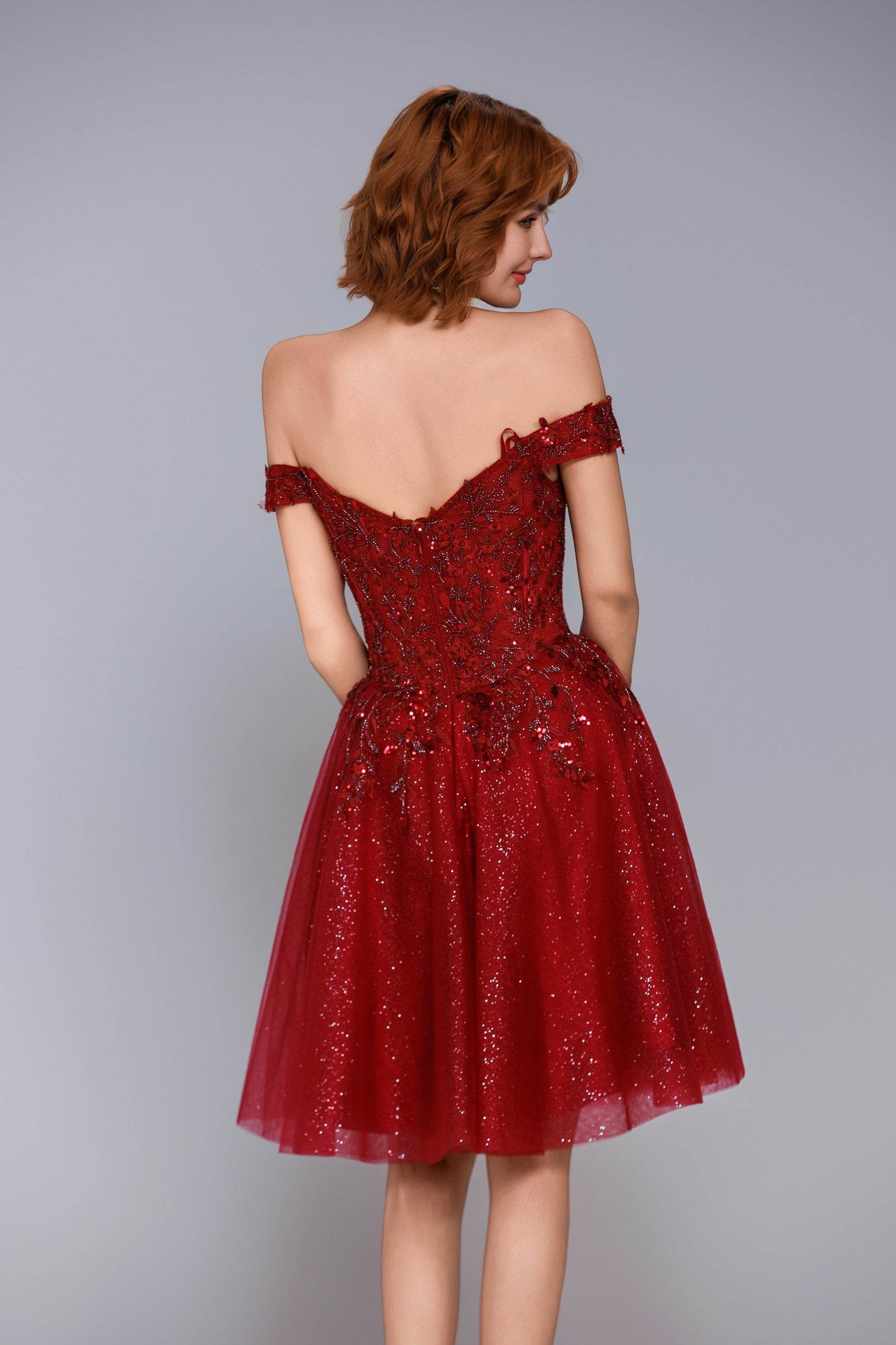 A-Line Mini Glitter Homecoming Dress CS1037