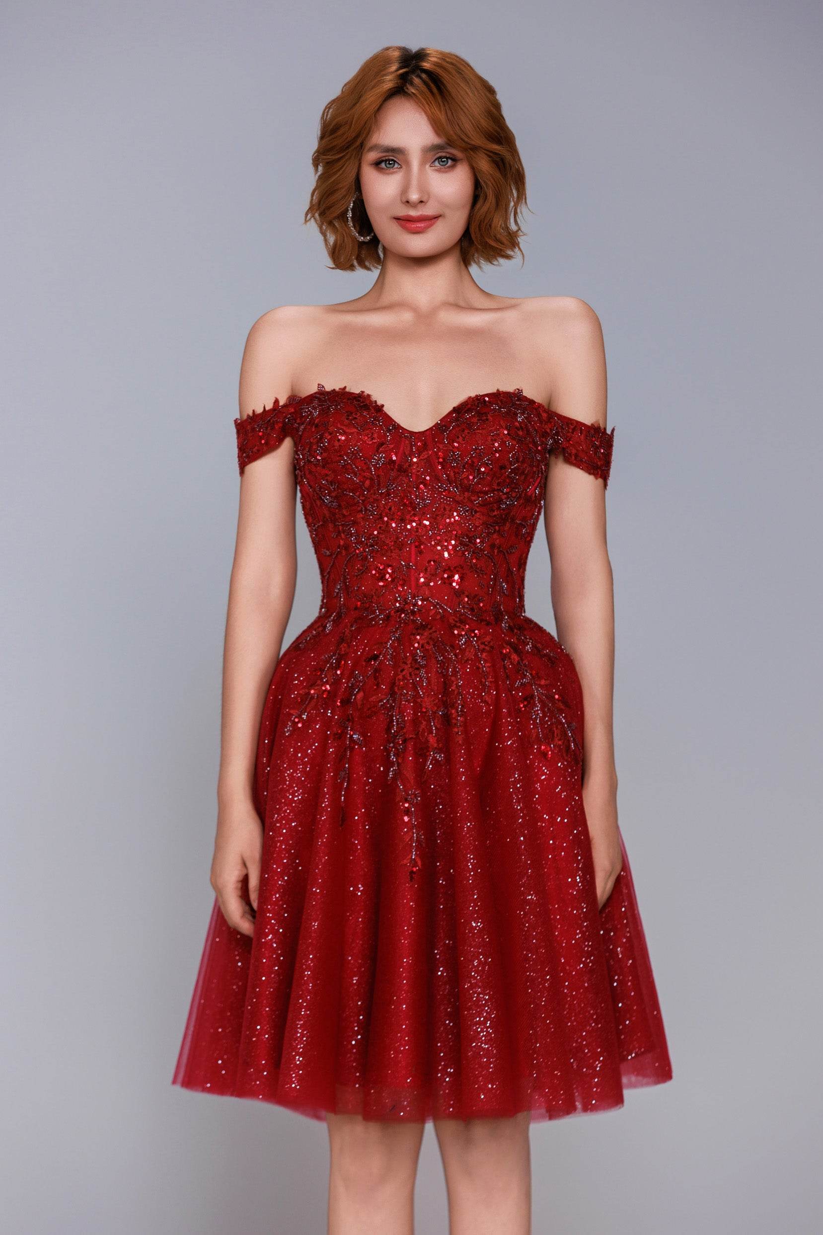 A-Line Mini Glitter Homecoming Dress CS1037