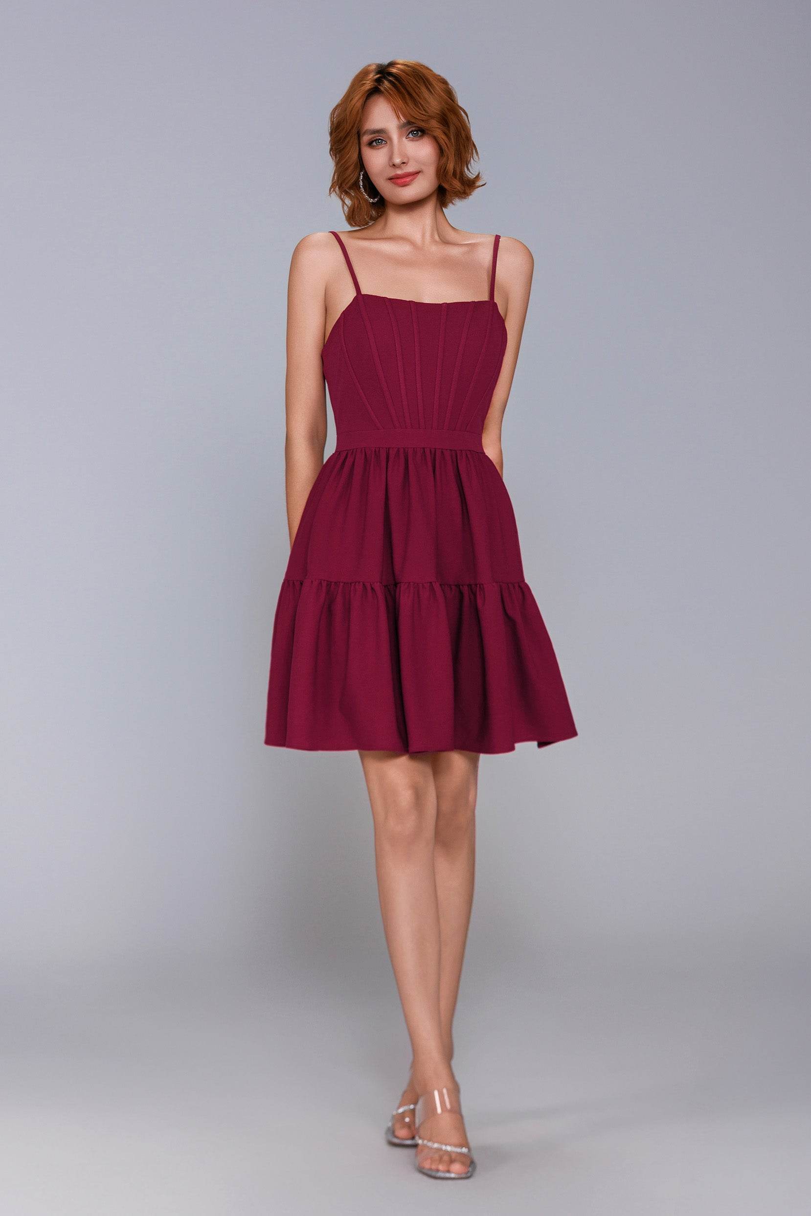 A-Line Mini Stretch Crepe Homecoming Dress CS1038