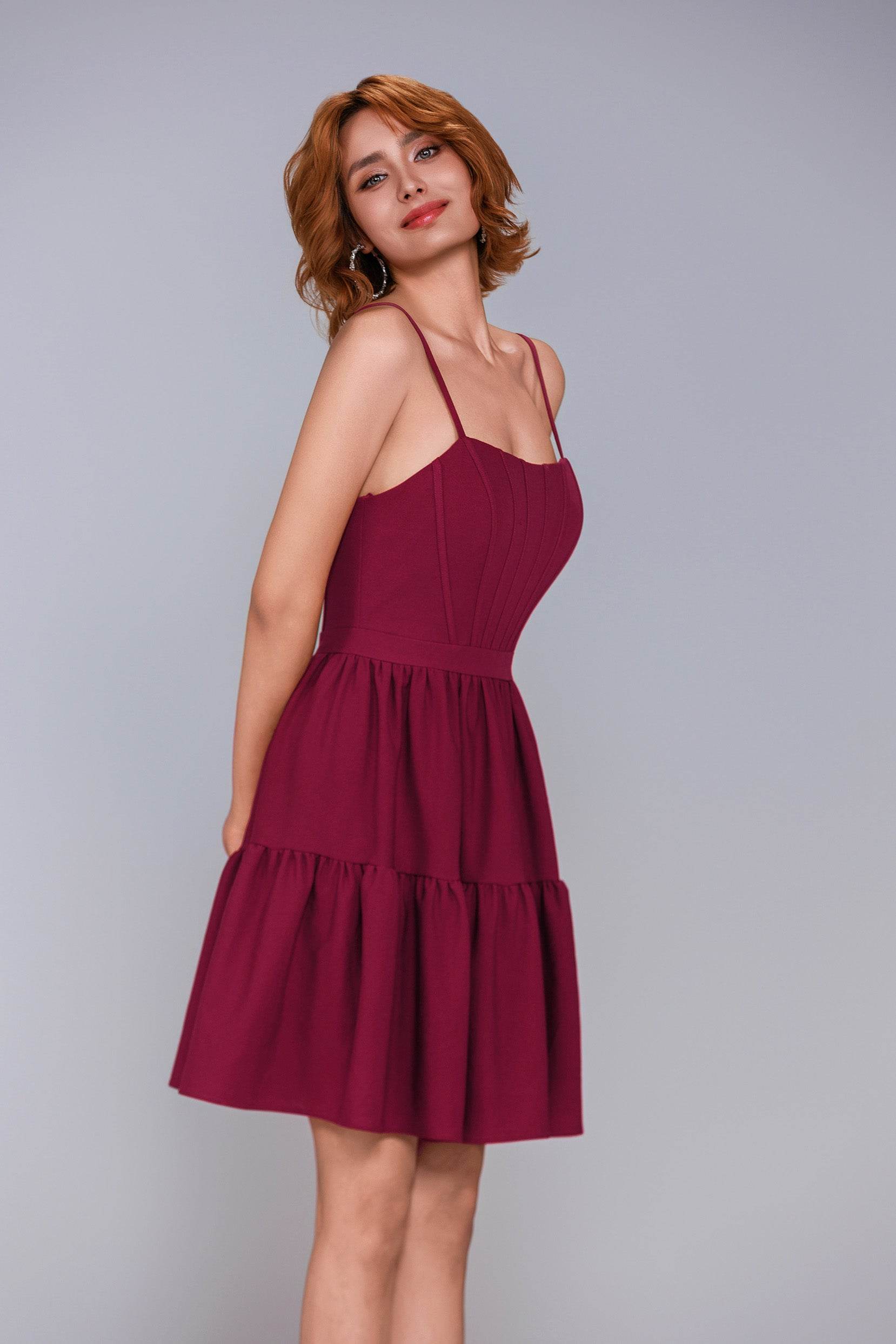A-Line Mini Stretch Crepe Homecoming Dress CS1038