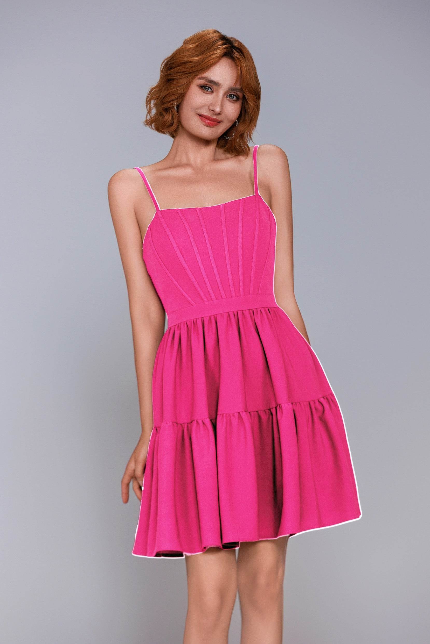 A-Line Mini Stretch Crepe Homecoming Dress CS1038