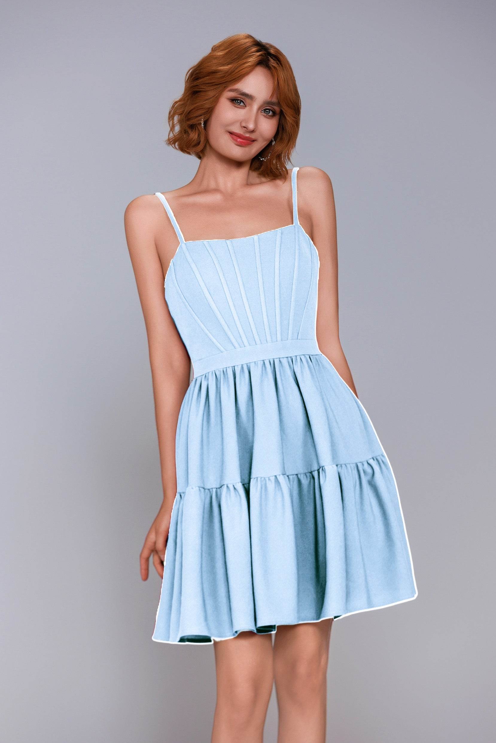 A-Line Mini Stretch Crepe Homecoming Dress CS1038