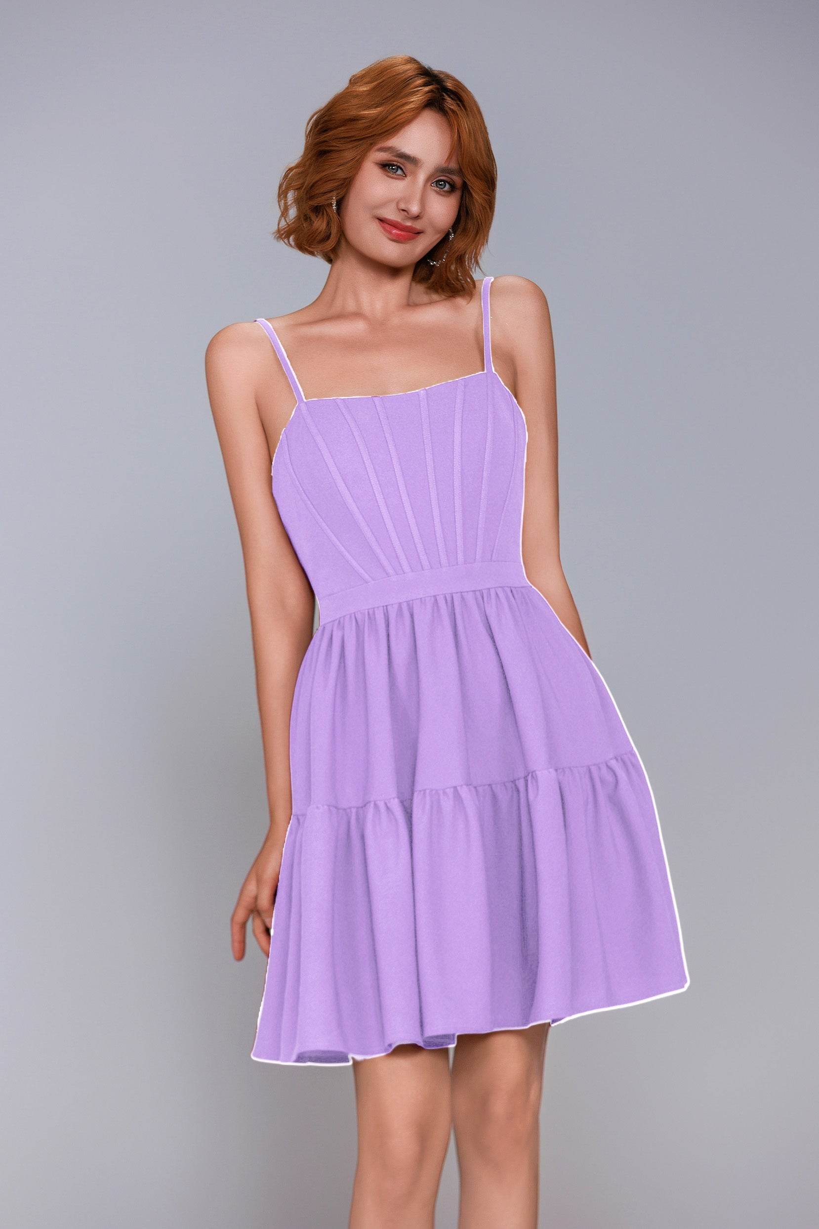 A-Line Mini Stretch Crepe Homecoming Dress CS1038