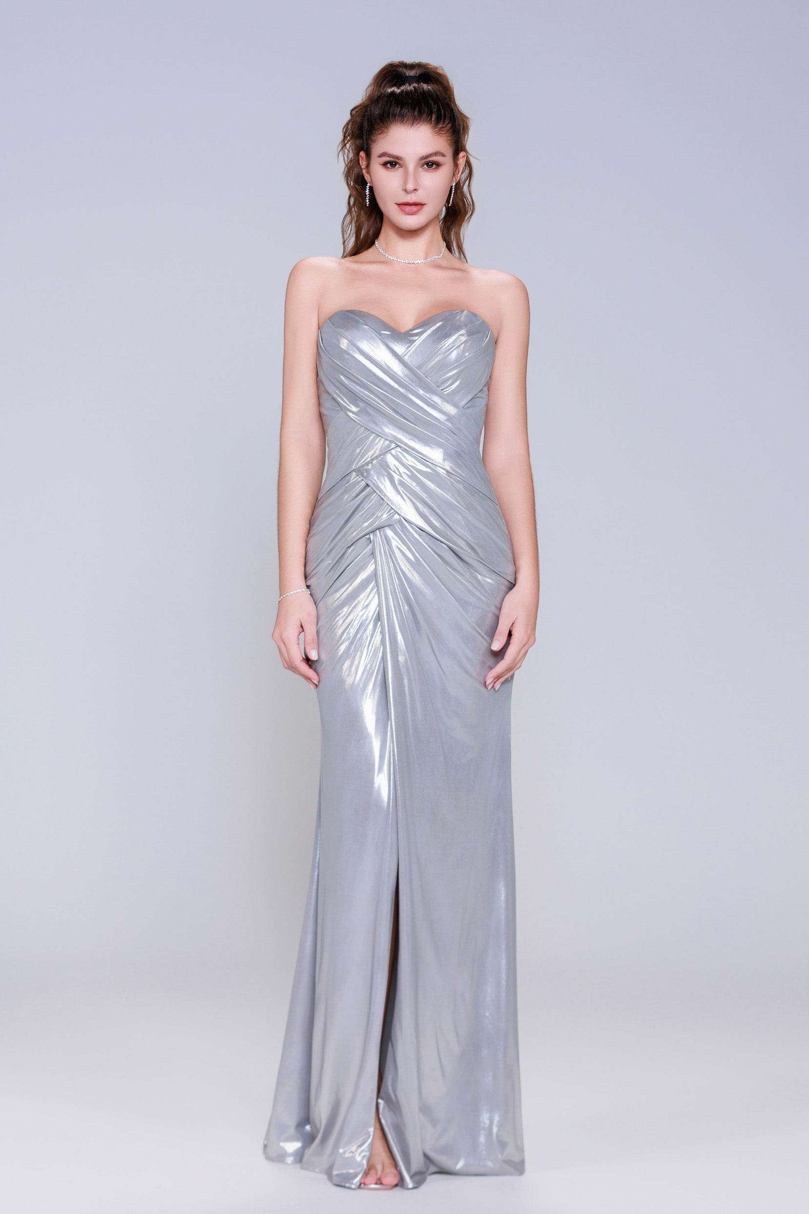 Sheath-Column Maxi Hot Stamping Cloth Prom Dress CS1041