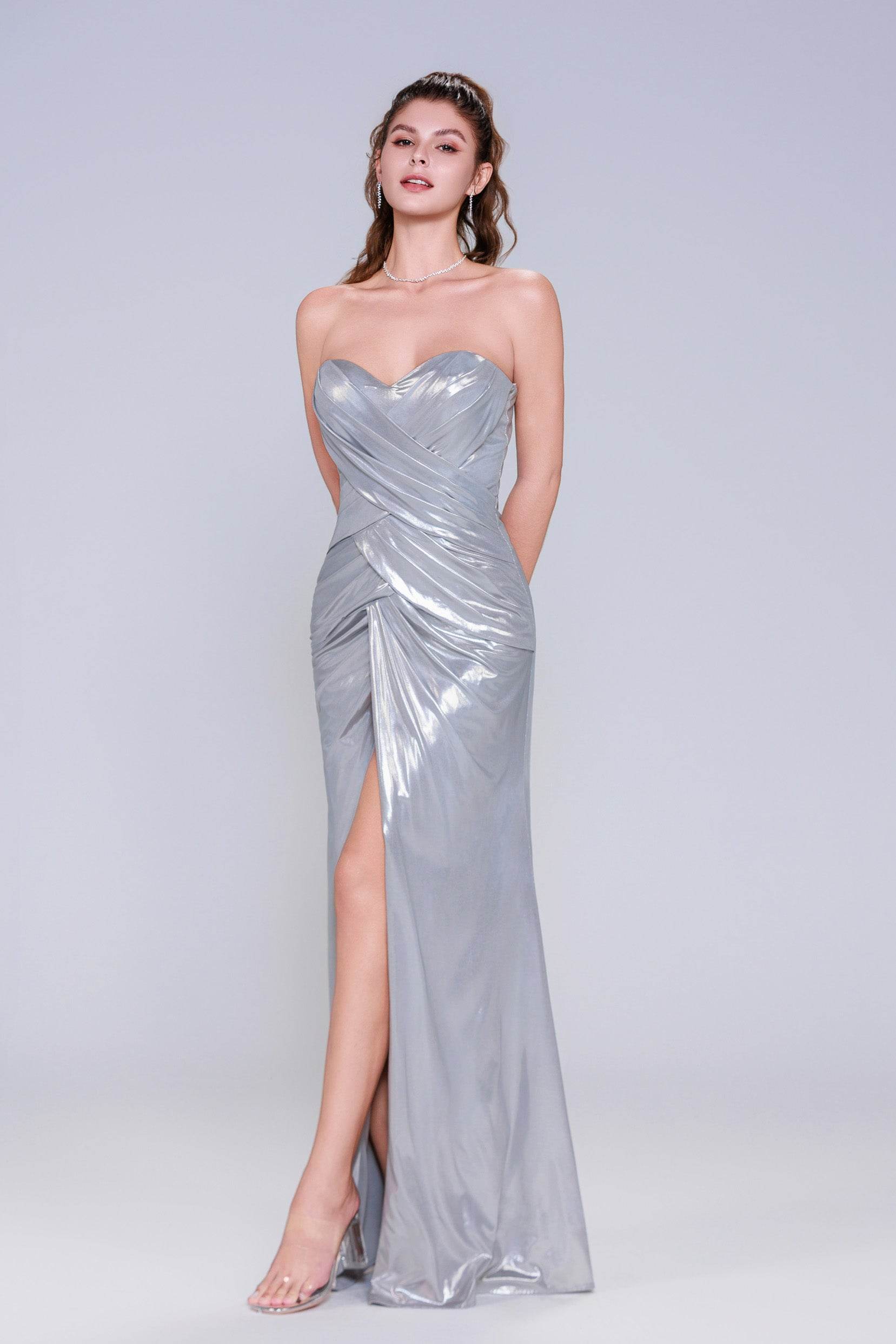 Sheath-Column Maxi Hot Stamping Cloth Prom Dress CS1041