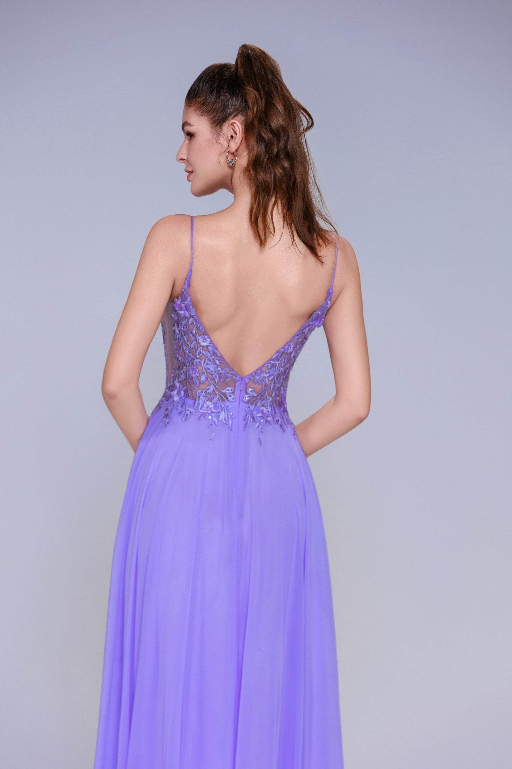 A-Line Maxi Chiffon Prom Dress CS1043