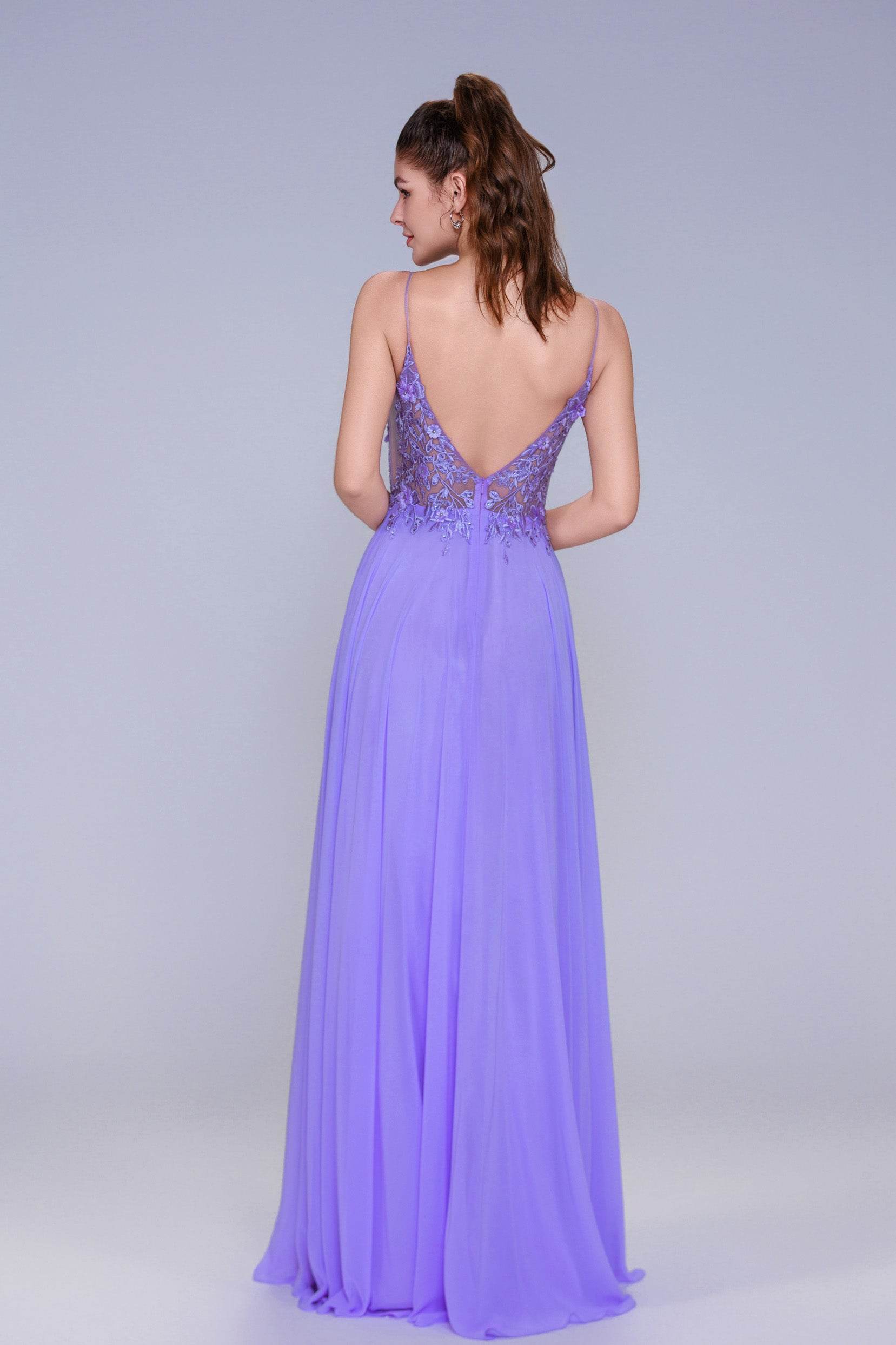 A-Line Maxi Chiffon Prom Dress CS1043