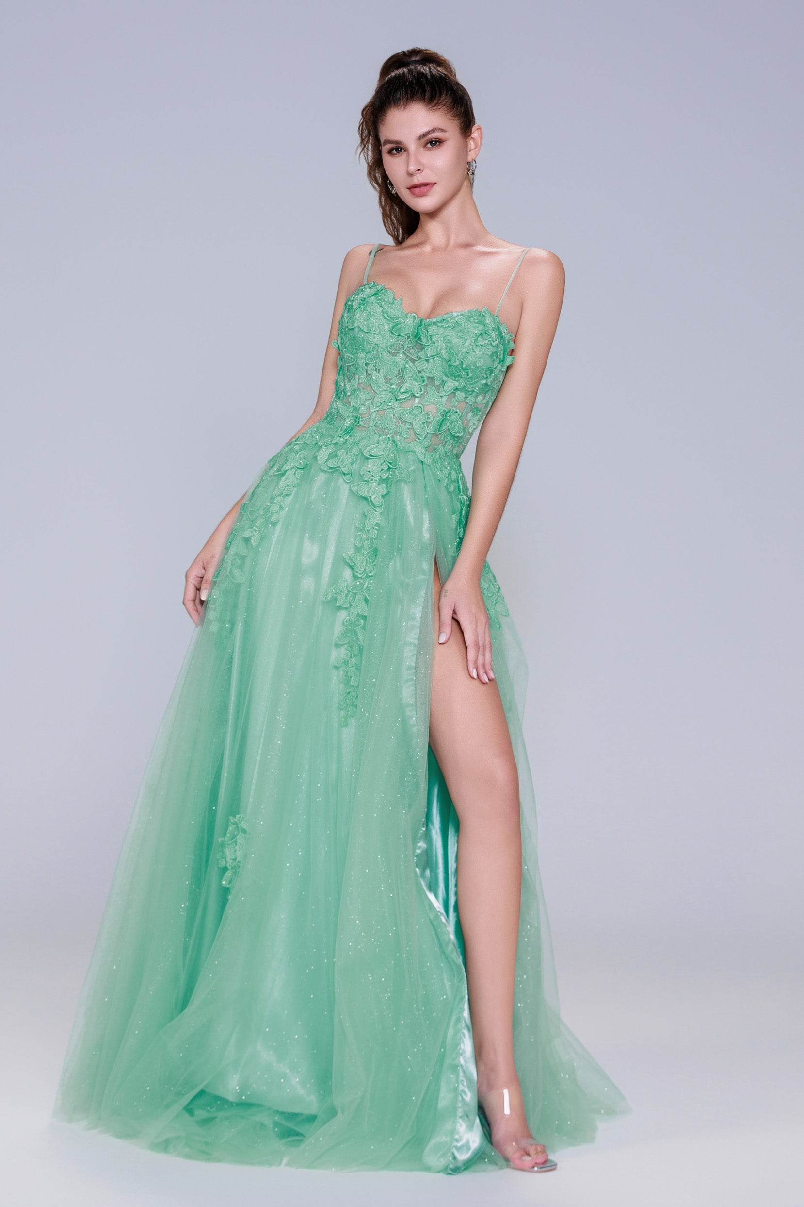 A-Line Maxi Tulle Prom Dress CS1044