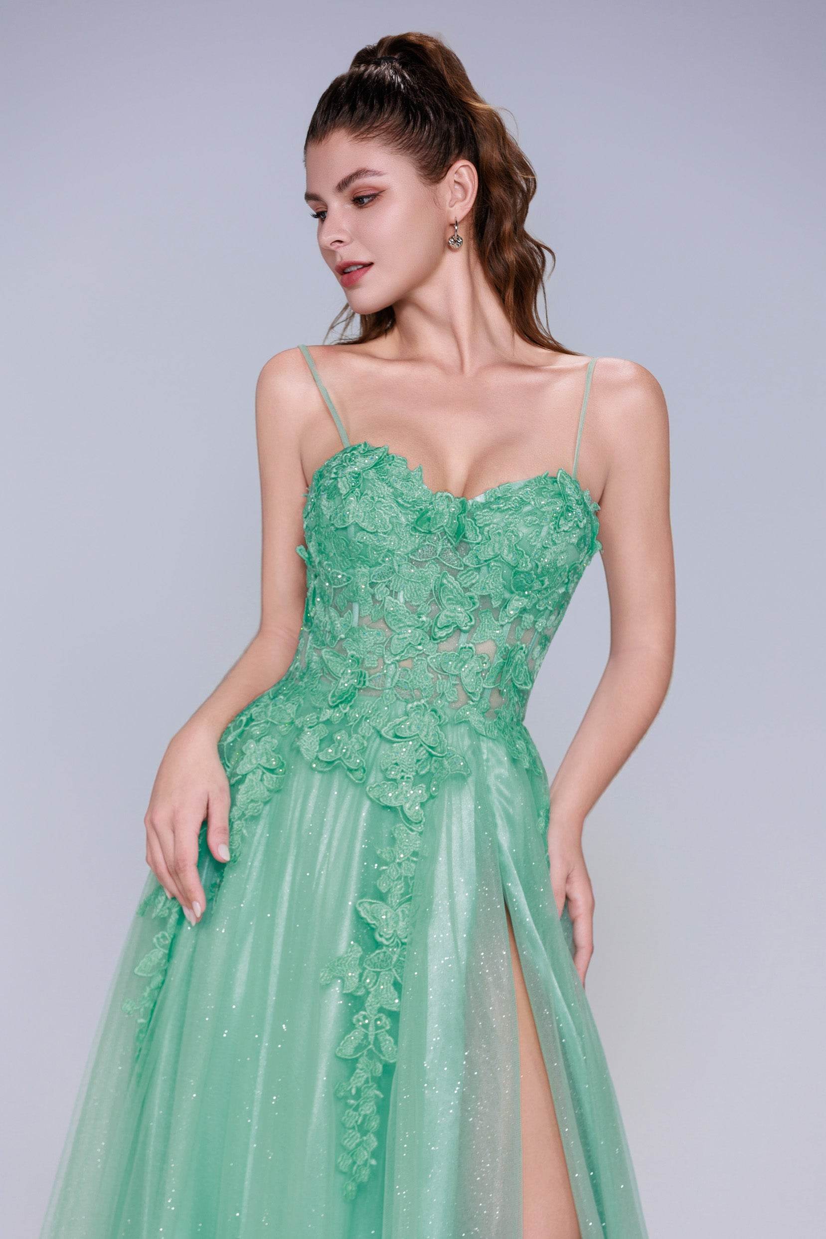 A-Line Maxi Tulle Prom Dress CS1044