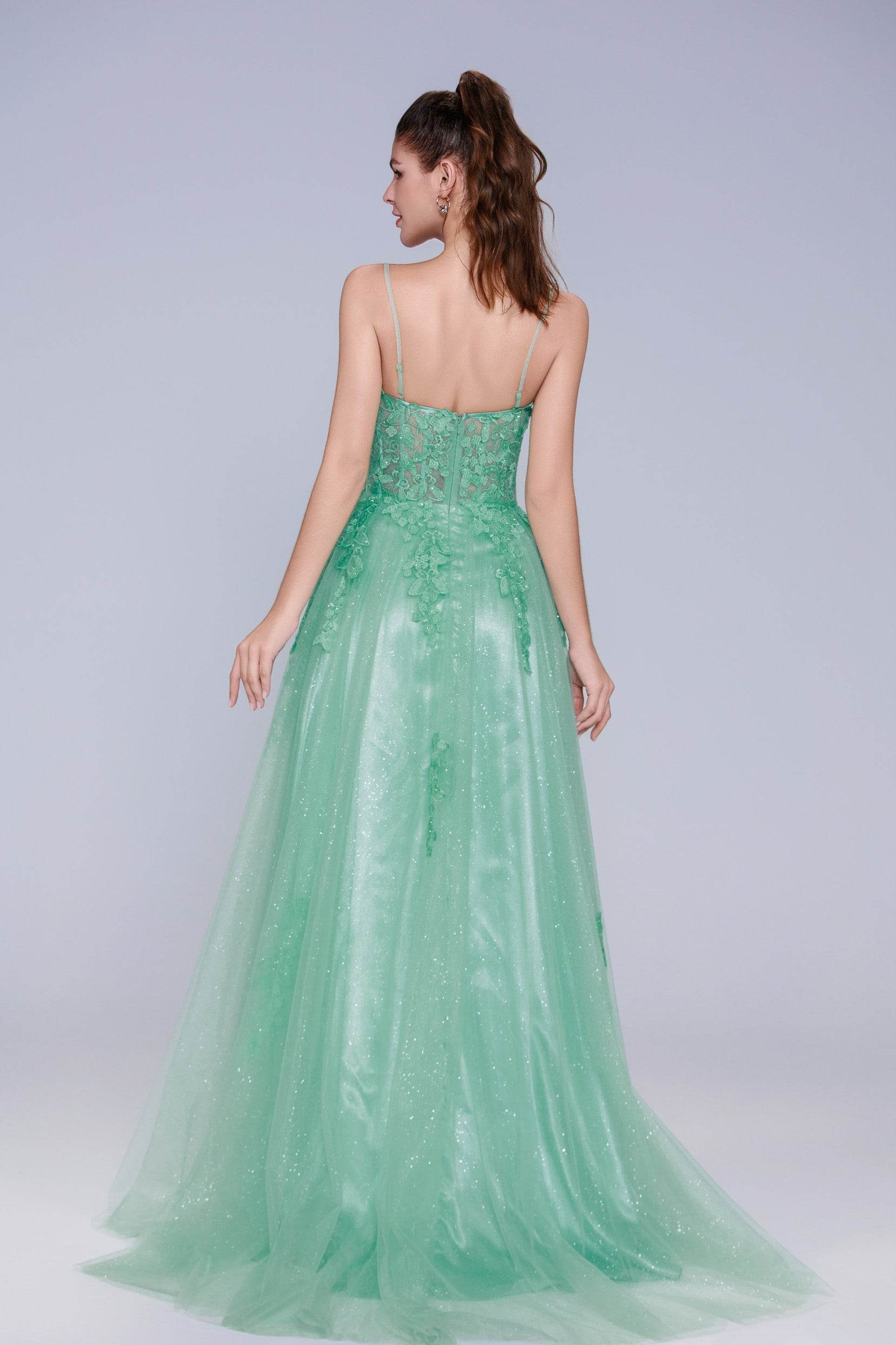A-Line Maxi Tulle Prom Dress CS1044