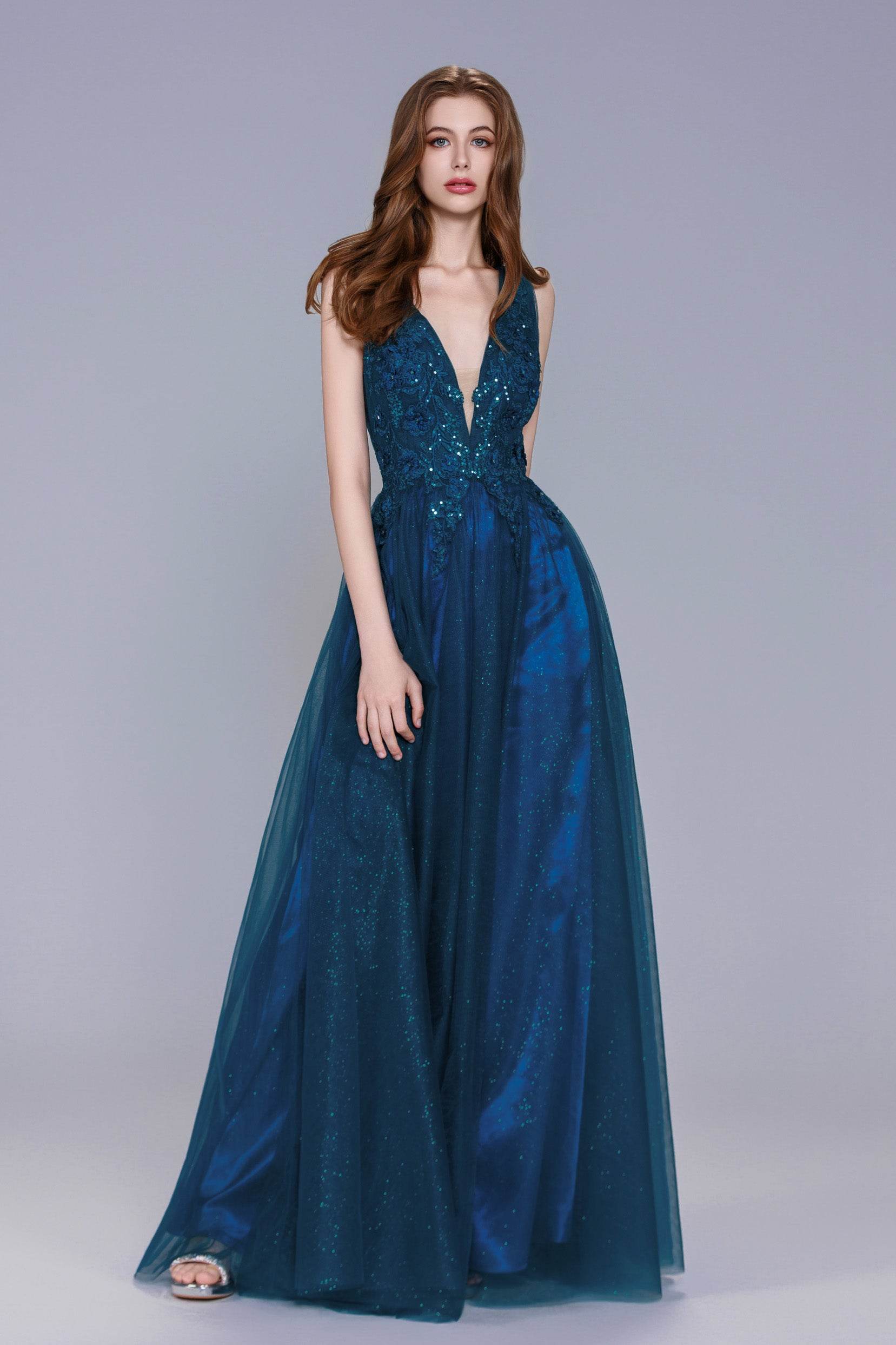 A-Line Maxi Tulle Prom Dress CS1045